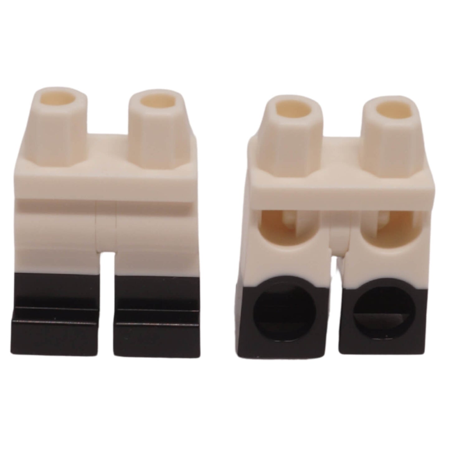 LEGO dual molded legs with black boots pattern, part 970c00pb0411 white