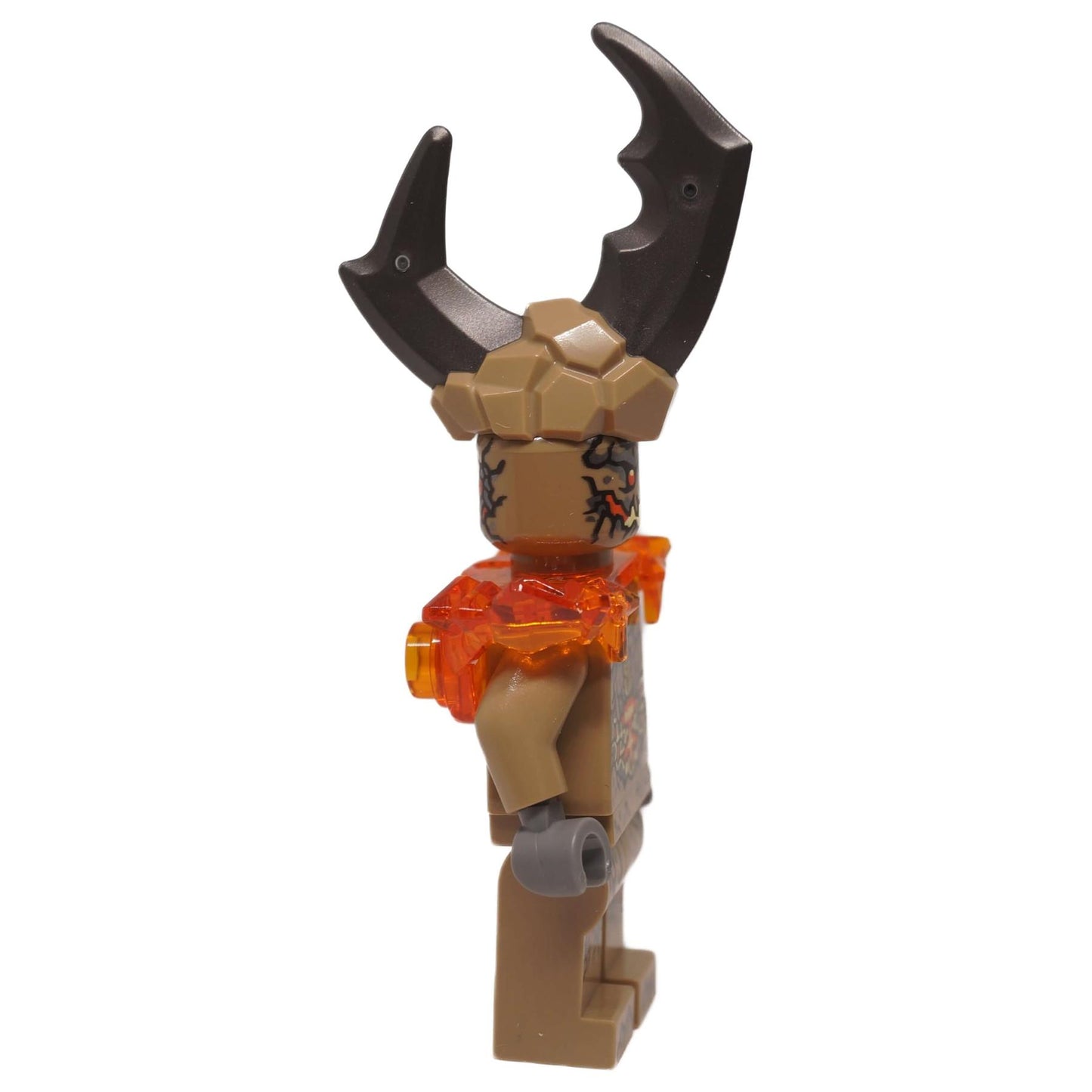 LEGO® NINJAGO® Earth Monster minifigure right side view showing oversized curved horns Dragons Rising S4