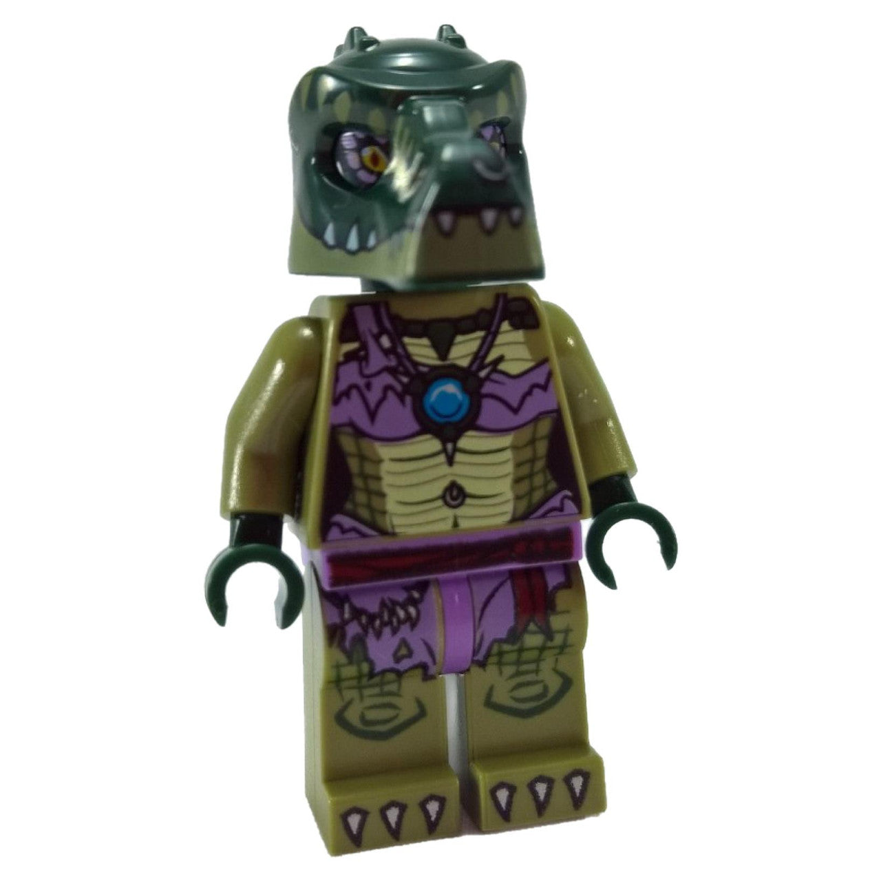 LEGO 乐高人仔 Crooler 穿着以鳄鱼为主题的盔甲,配有独特的头盔和鲜艳的设计 - loc022new