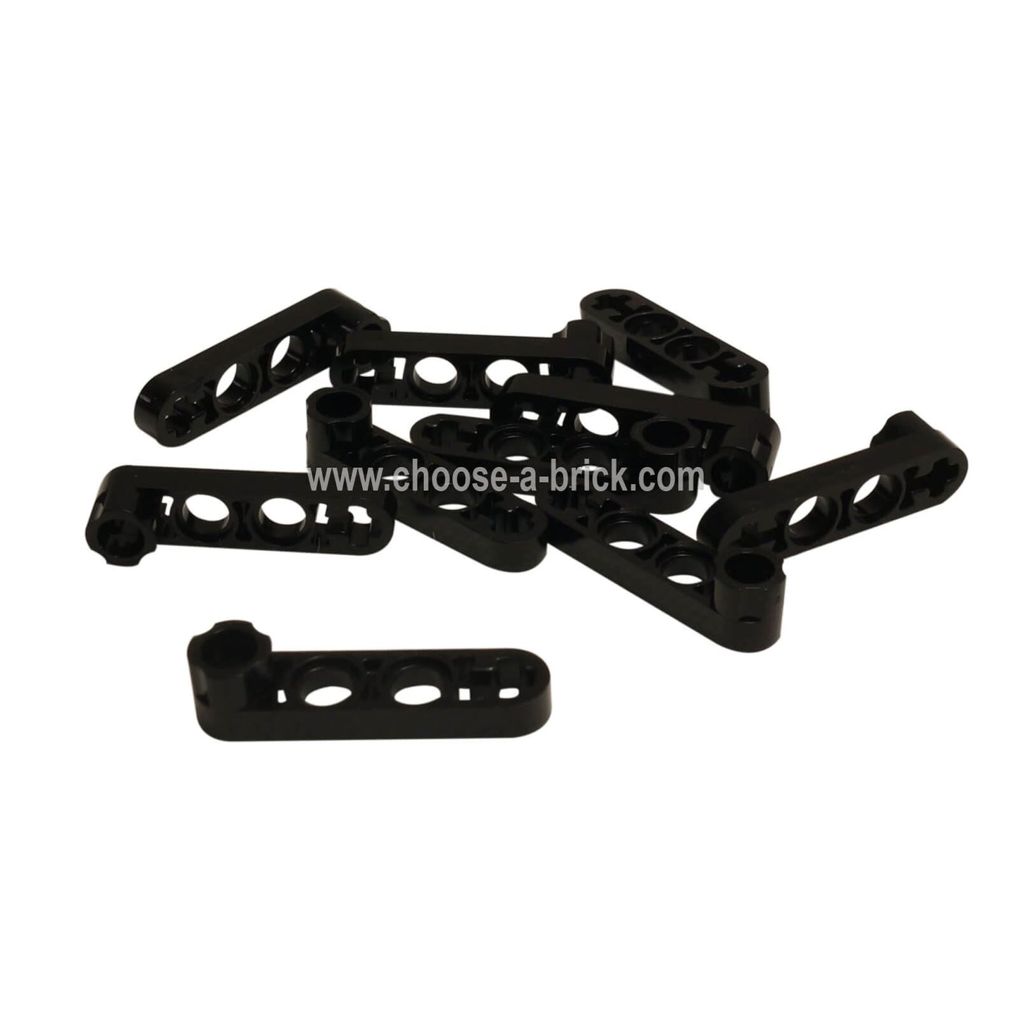 Black LEGO® Technic Liftarm 1 x 4 with Stud Connectors (2825) — strong Technic beam ideal for compact connections and structural builds.