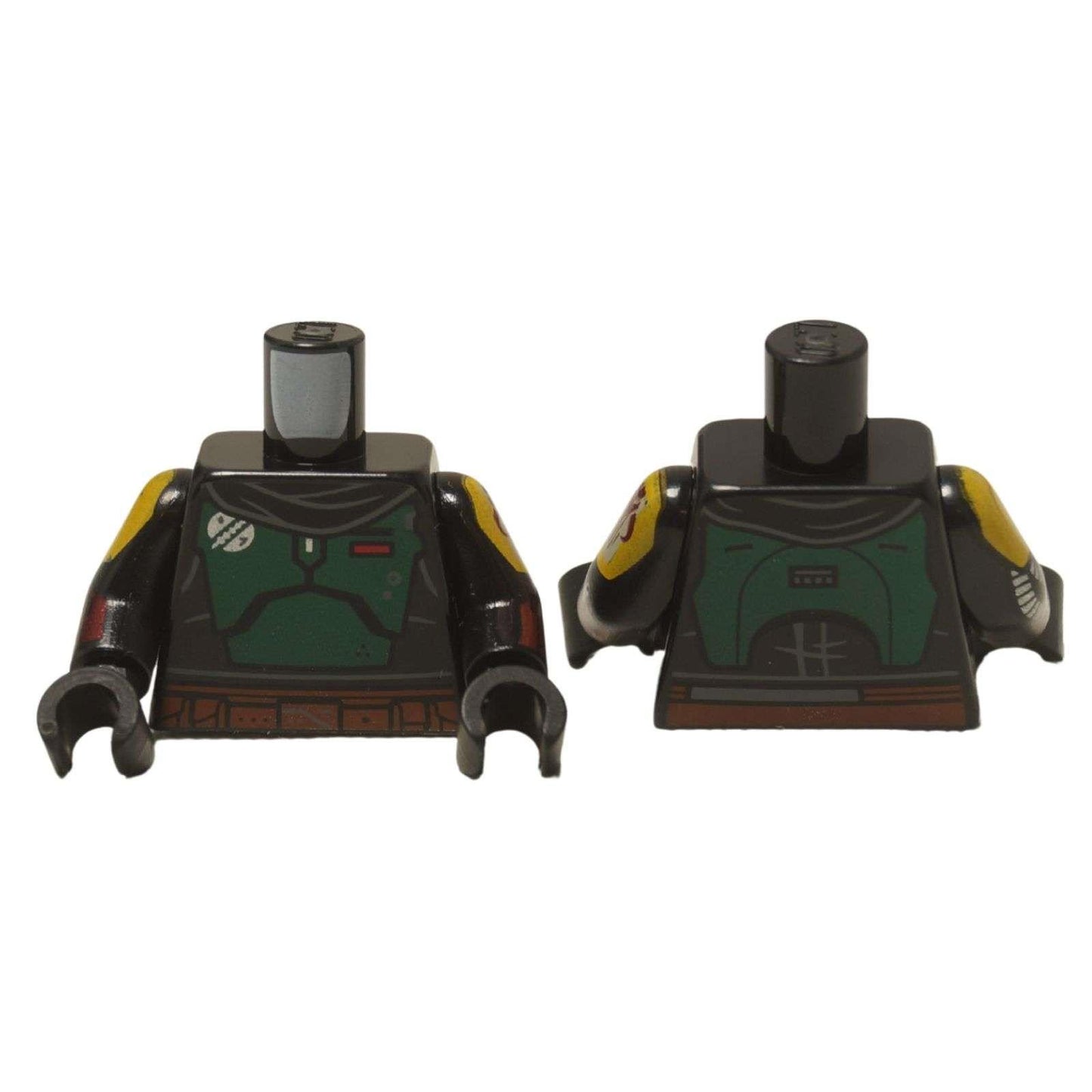 LEGO Star Wars Boba Fett torso 973pb4396c01 re-armored green chest and printed arms front and back view