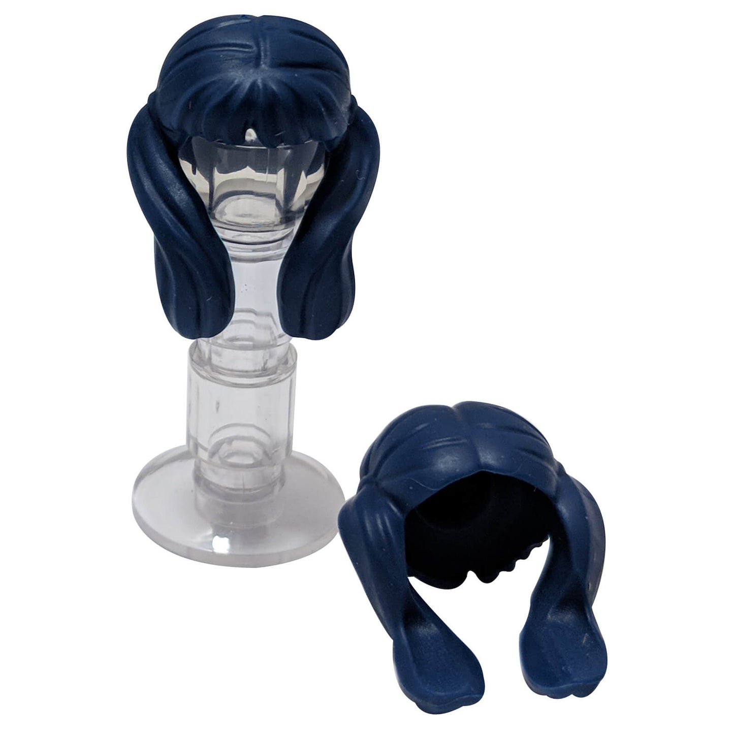 LEGO® female long hair with bangs and front pigtails 68520 in dark blue