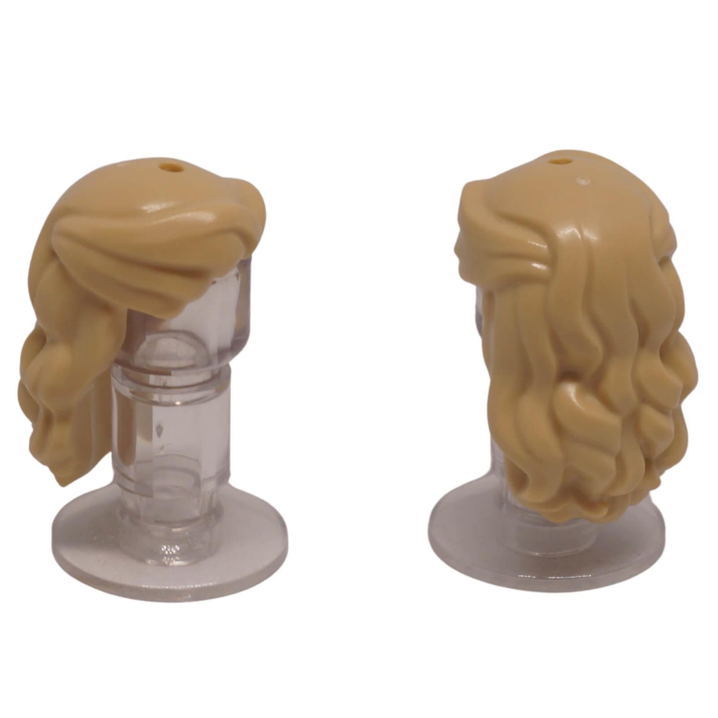 LEGO female long wavy hair 7054 with swept back bangs in tan