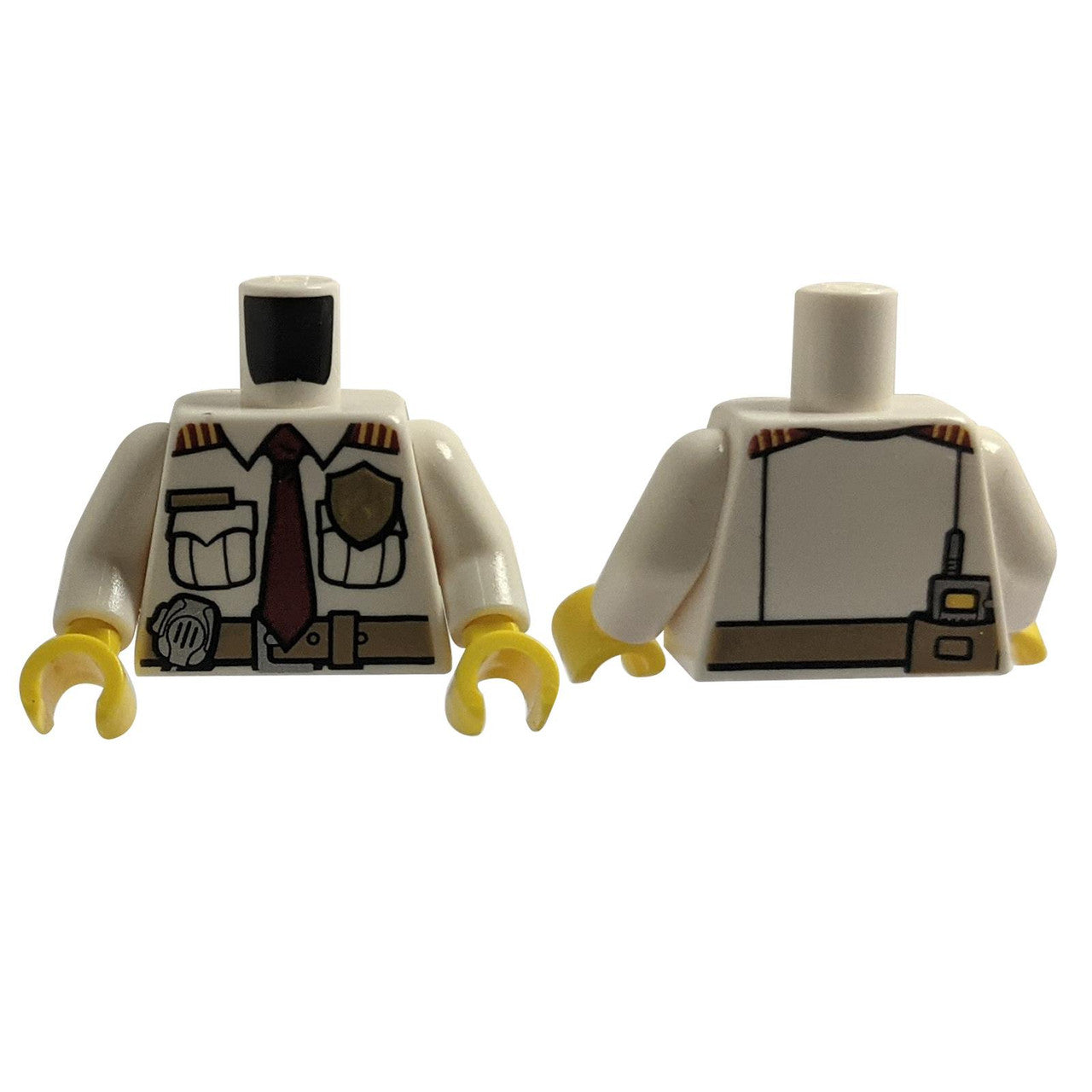 LEGO fire chief minifigure torso with tie badge belt radio print