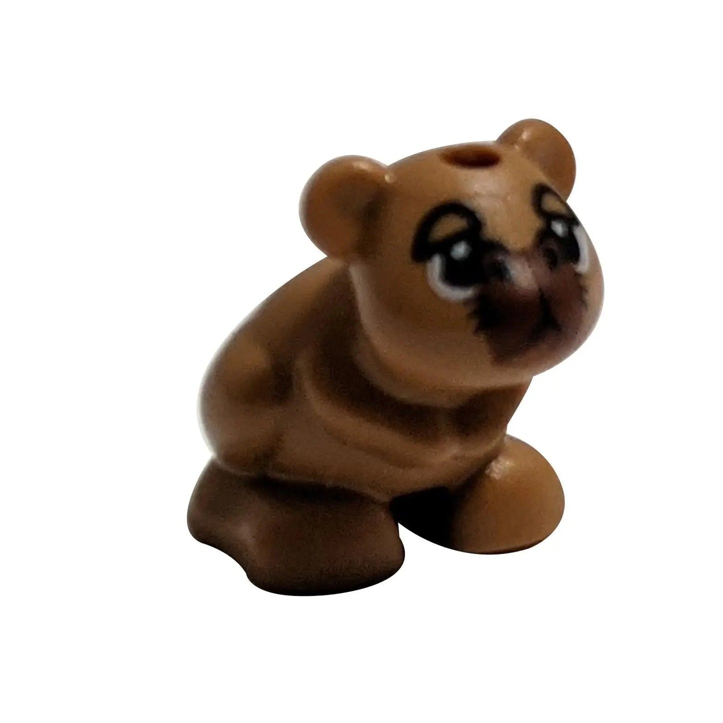 LEGO hamster mouse animal figure with capybara face pattern in medium nougat part 24183pb07