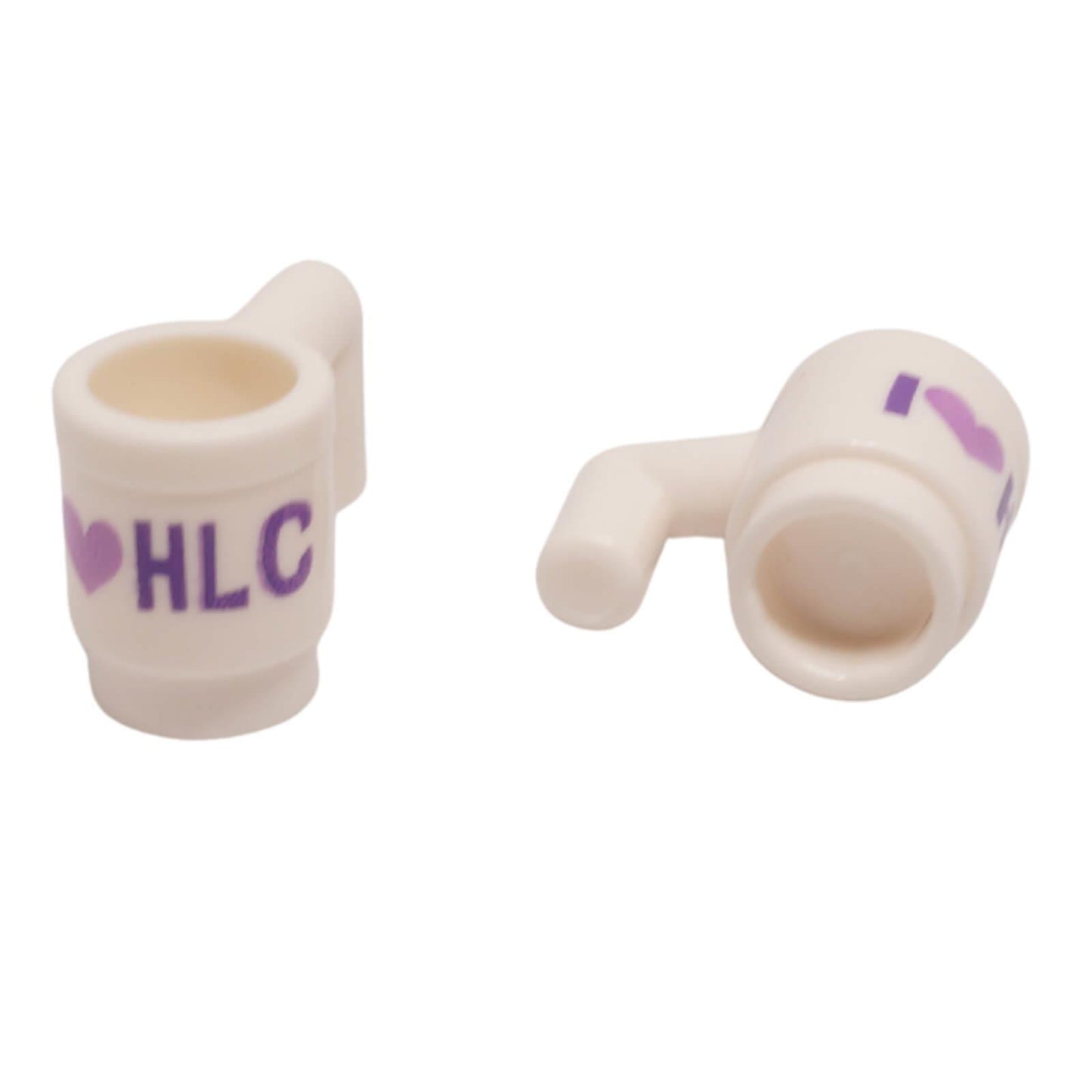 LEGO HLC utensil cup part 3899pb007 with printed I heart HLC design
