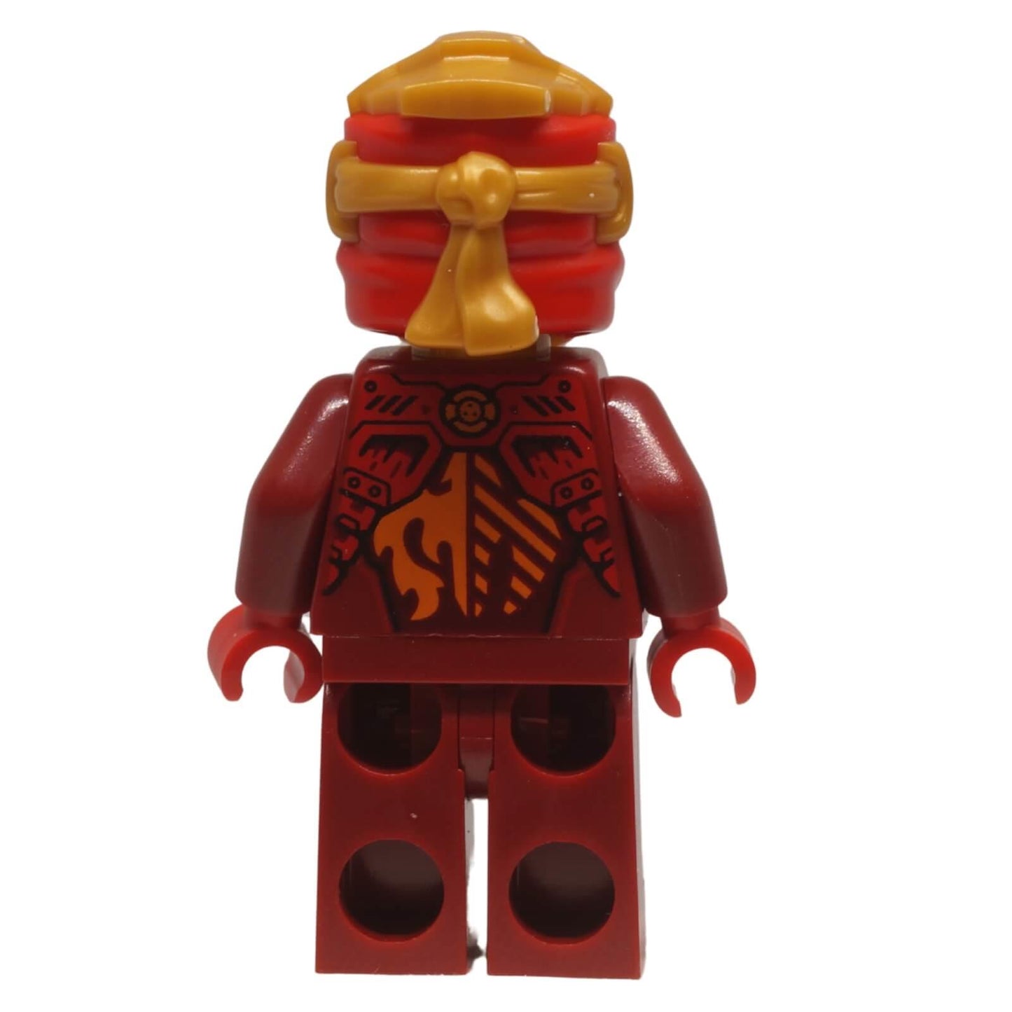 LEGO® Kai Dragons Rising minifigure njo0925 with red tunic and pearl gold head wrap, back profile