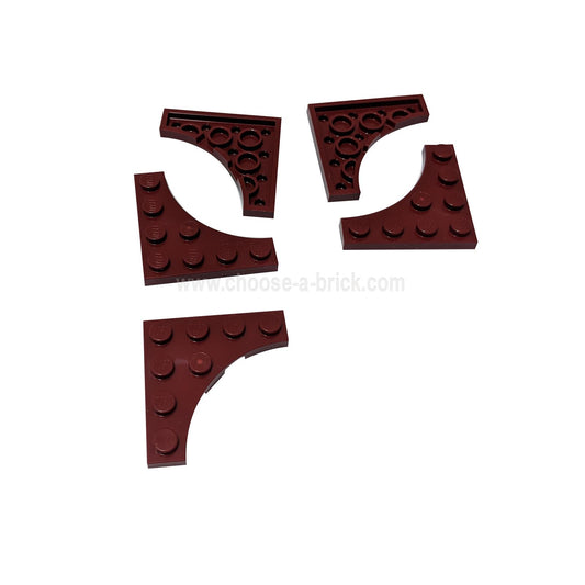 LEGO® 35044 Modified Plate 4 x 4 with 3 x 3 Curved Cutout – Dark Red