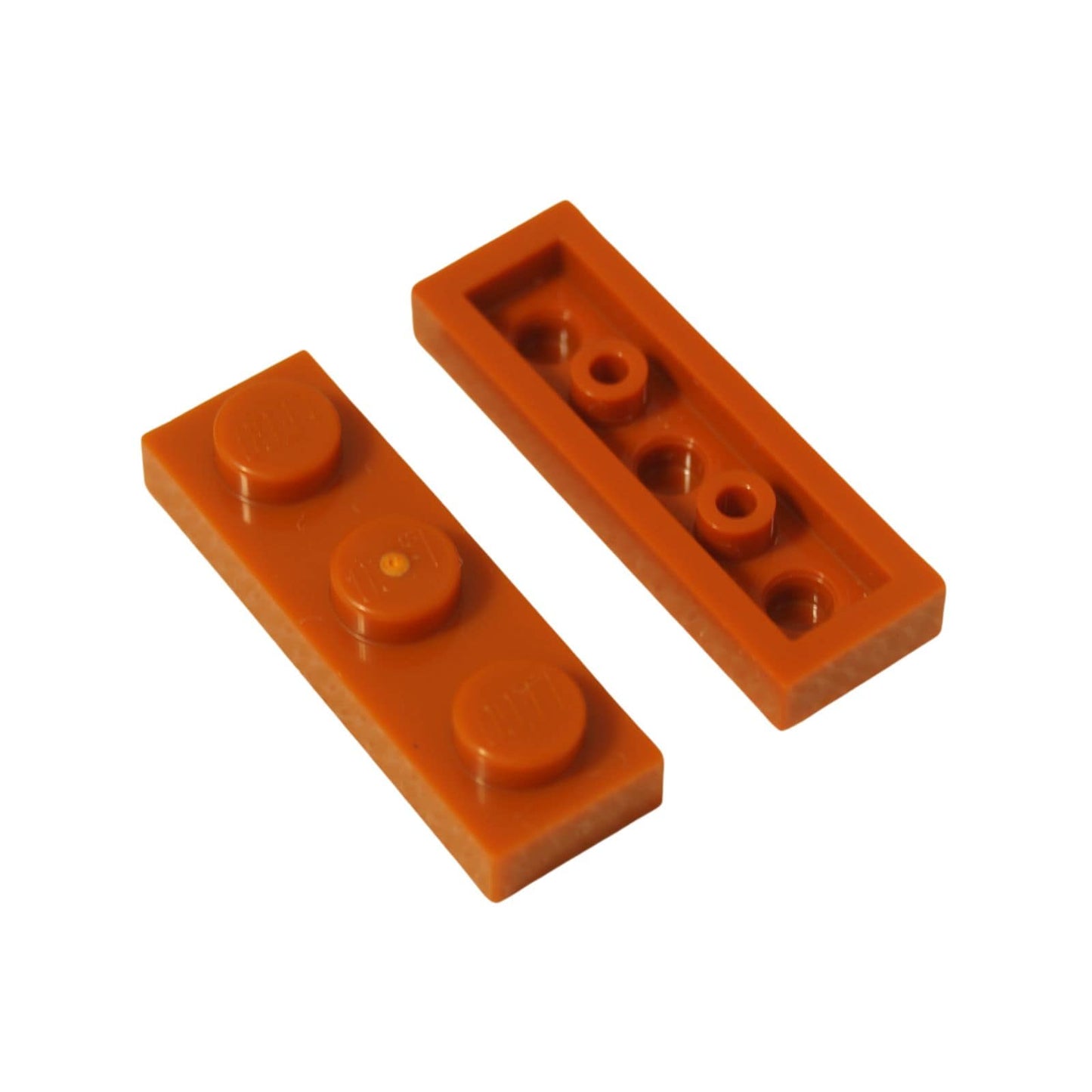 Plate 1 x 3 in dark orange – LEGO® part 3623, classic 3-stud plate used for structural support and detailing.