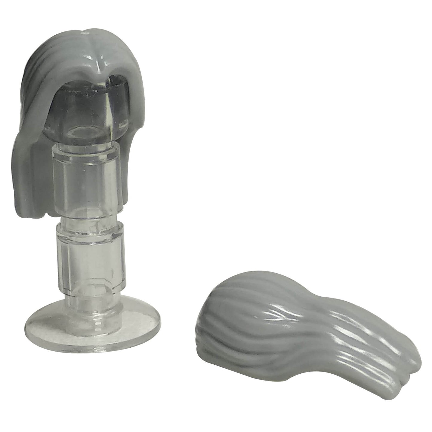 LEGO® Minifigure Hair Part 36806 Long Parted Center Light Bluish Gray