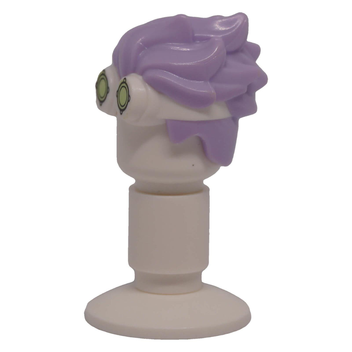 LEGO® 56298pb01 lavender spiked minifigure hair and lime goggles opposite side view
