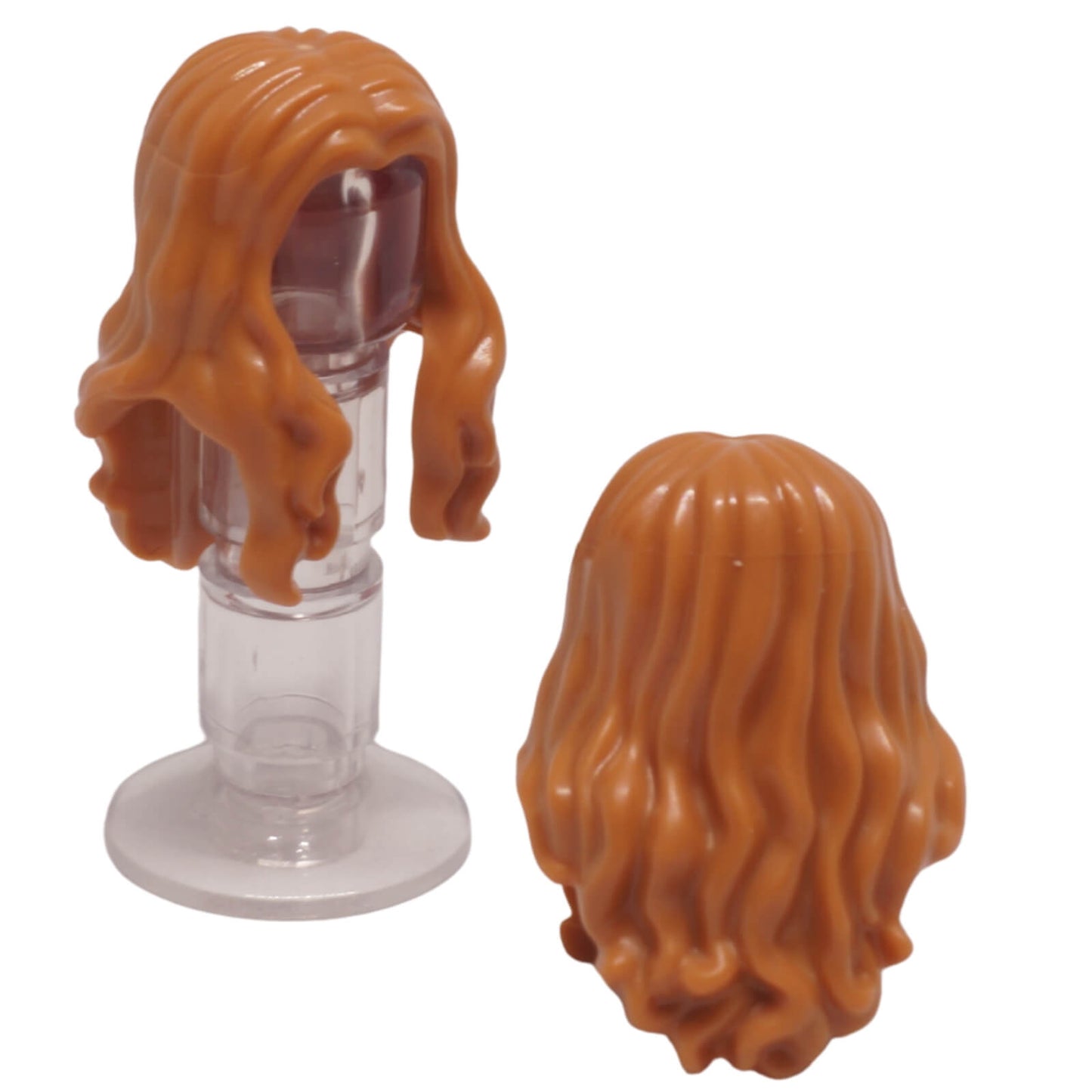 LEGO® Long Wavy Hair 95225 minifigure hair piece with center part medium nougat