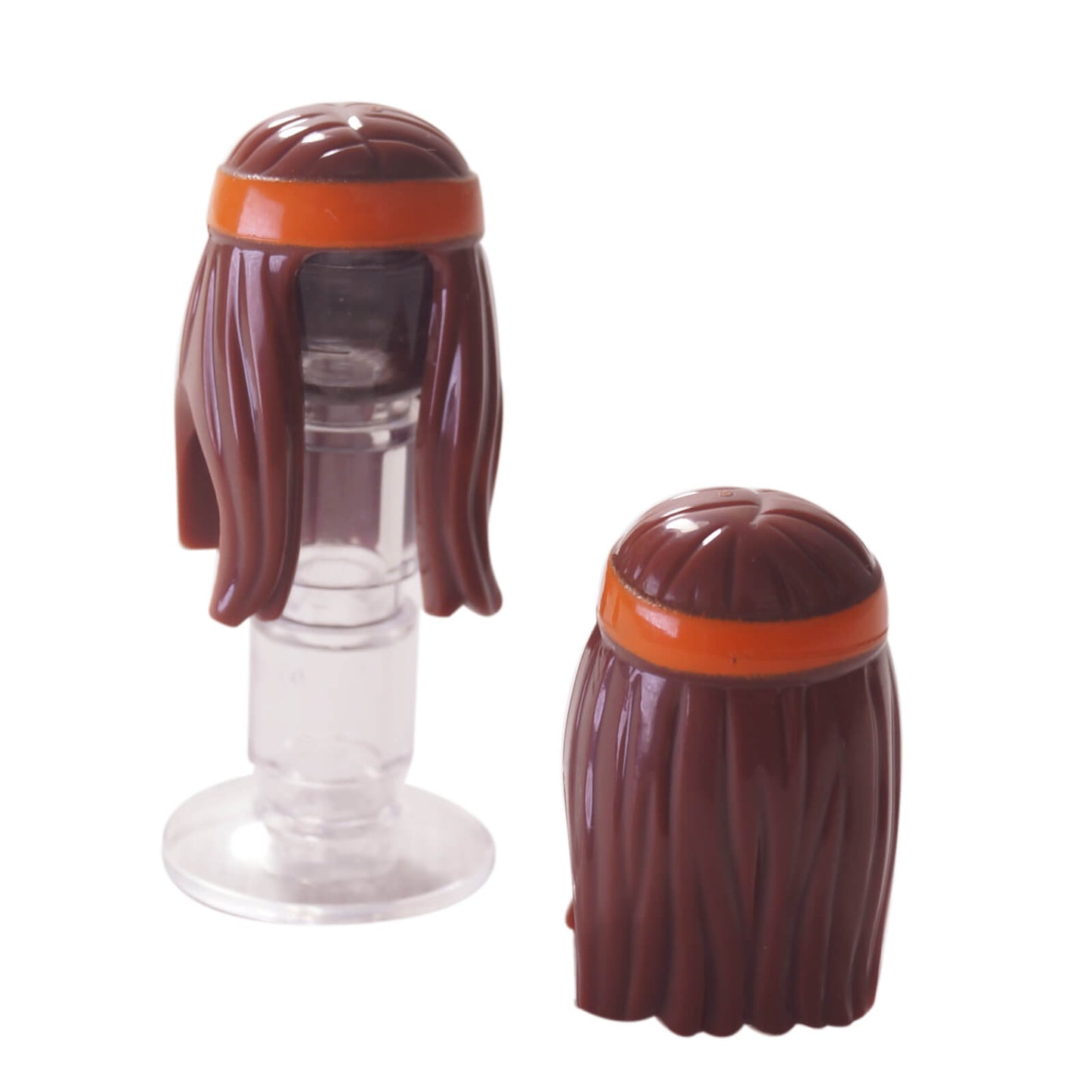 LEGO® Long Hair with Orange Headband 99248pb01 in Reddish Brown