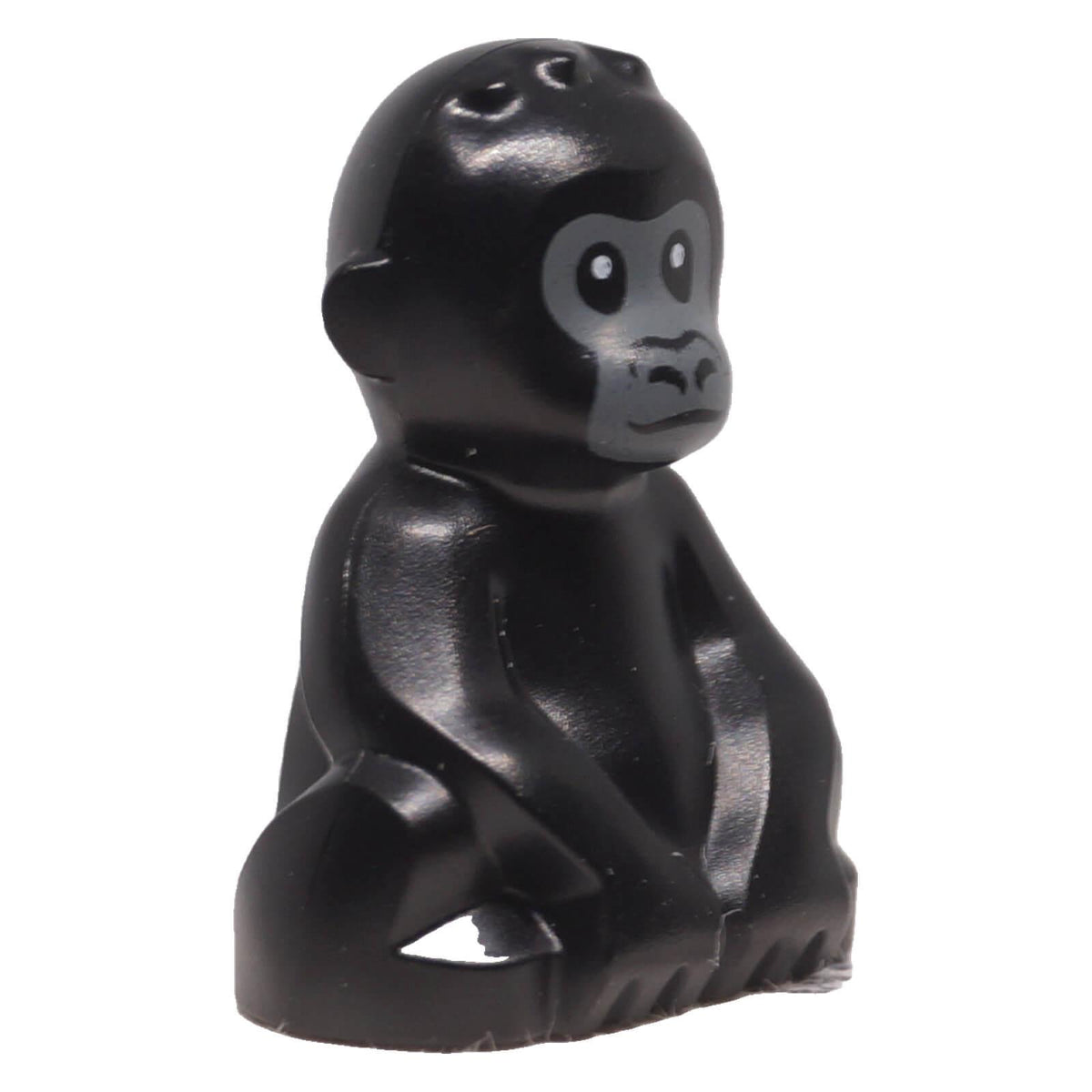 LEGO® baby gorilla 5619pb01 with dark bluish gray face right side view