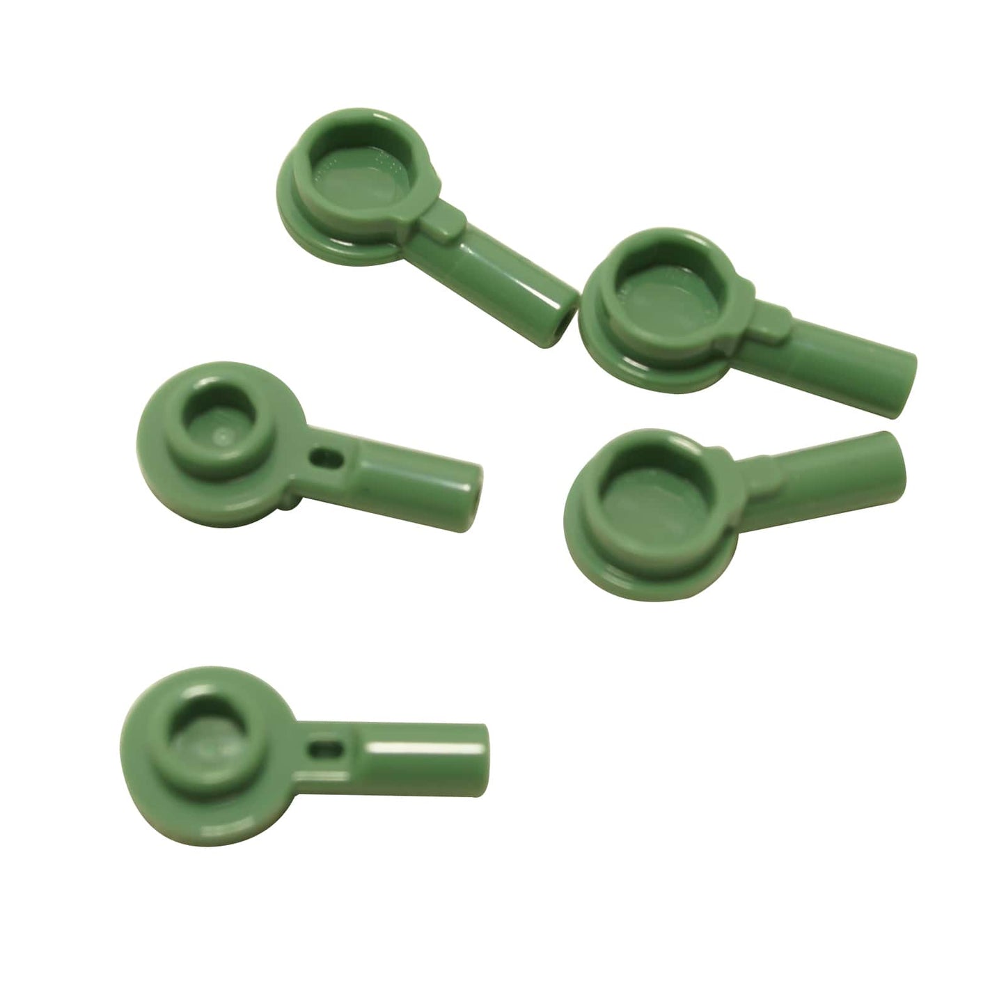 LEGO® Bar 1L avec une plaque ronde 1 x 1 avec un stud creux en vert sable, petite pièce de connexion pour des constructions détaillées.