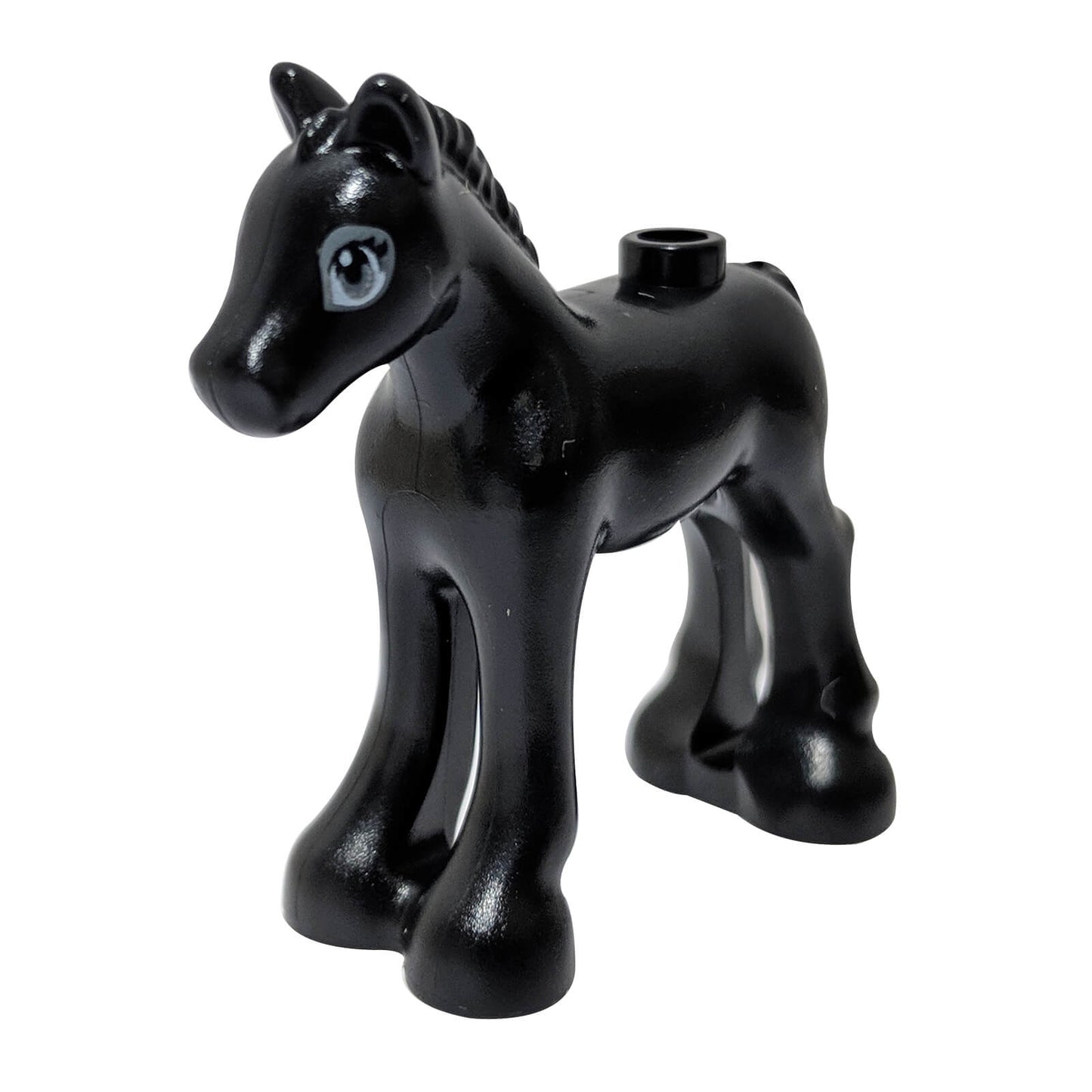 LEGO® Black Foal 11241pb03 with Dark Bluish Gray and White Eyes