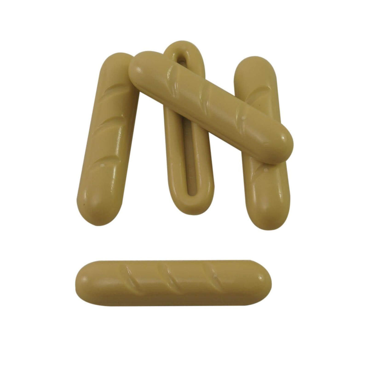 LEGO® tan bread and baguette piece 4342 with moulded diagonal scoring