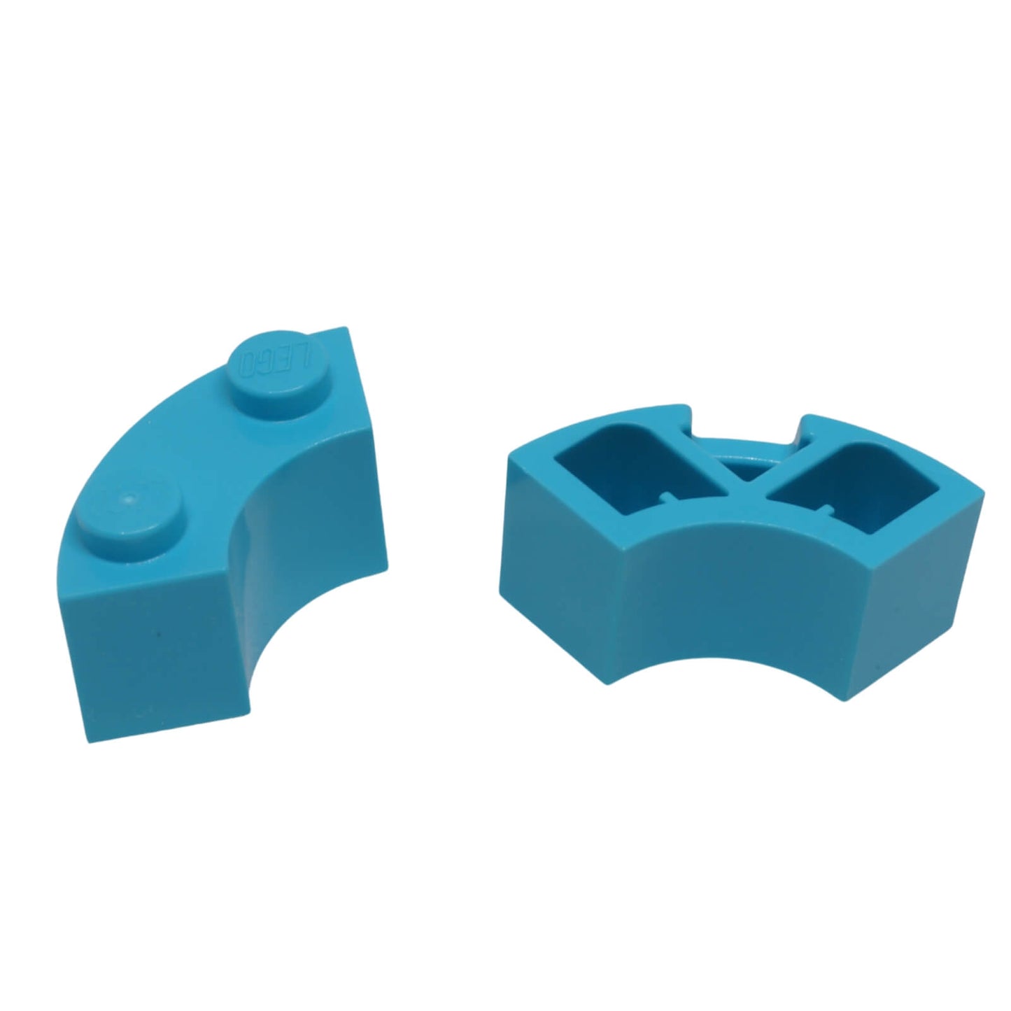 LEGO® Brick Round Corner 2 x 2 Macaroni 85080 in black with stud notch medium azure