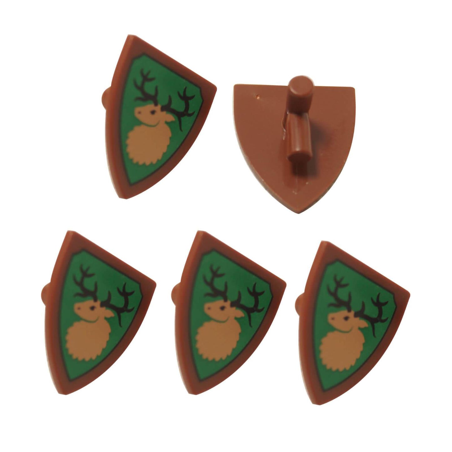 LEGO® Castle Forestmen Deer Shields x5 with printed deer emblem design