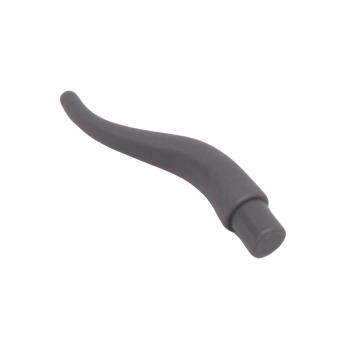 LEGO® long cattle horn element with curved tapered shape, used for animals, helmets, or decorative builds, dark bluish gray color