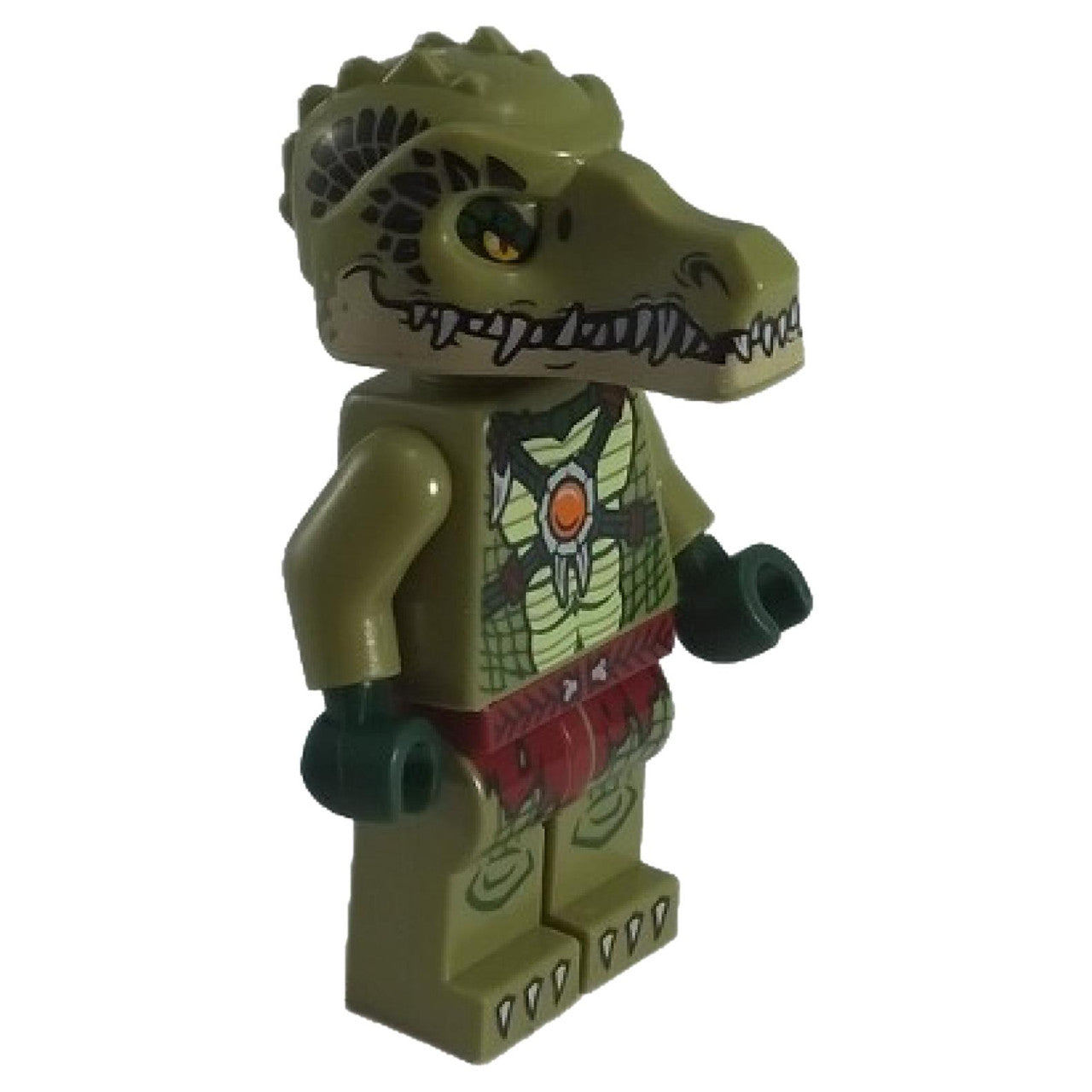 LEGO Minifigurka Wojownik Krokodyl 1 w szczegółowej zbroi z ogonem i akcesorium broni - loc122