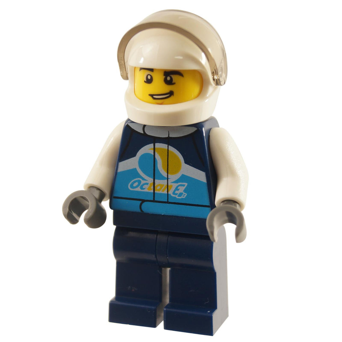LEGO Race Car Driver cty1110 in Octan E jacket and white helmet.