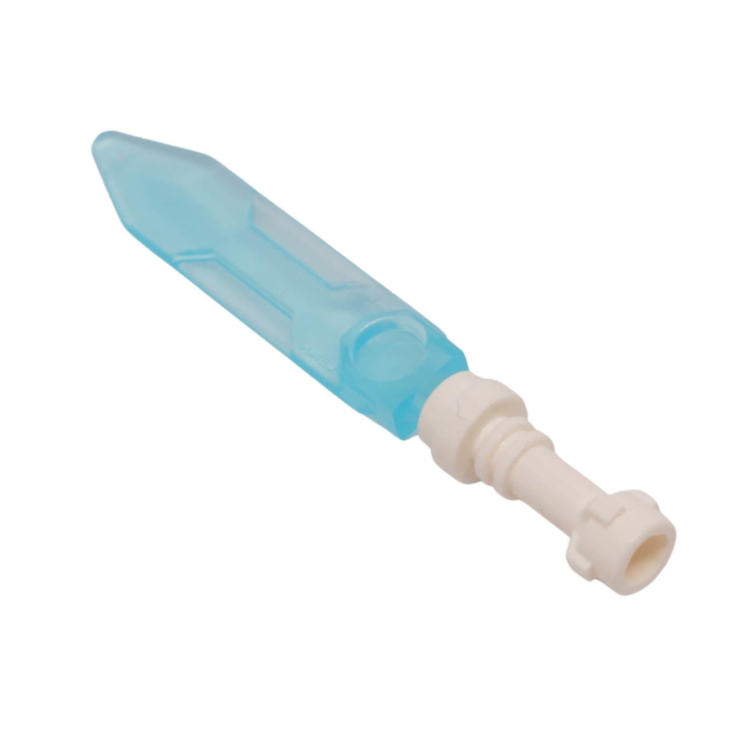 LEGO crystal dagger weapon with trans light blue blade and molded hilt