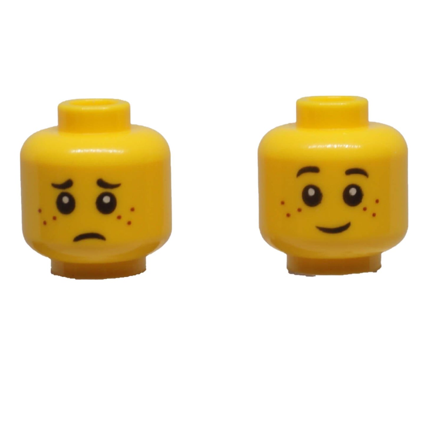 LEGO® Dual-Sided Child Minifigure Head 3626pb0595 with smiling and sad facial expressions