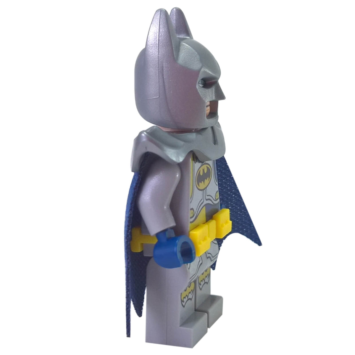 LEGO® Excalibur Batman Minifigure dim043 with Light Bluish Gray Suit and Silver Cowl - front