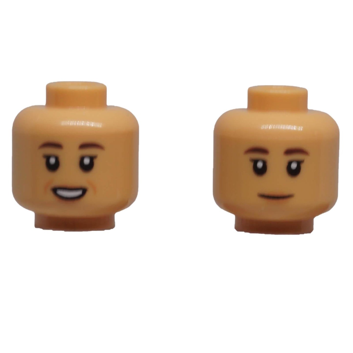 LEGO female dual-sided minifigure head with smiling and neutral expressions 3626pb3384