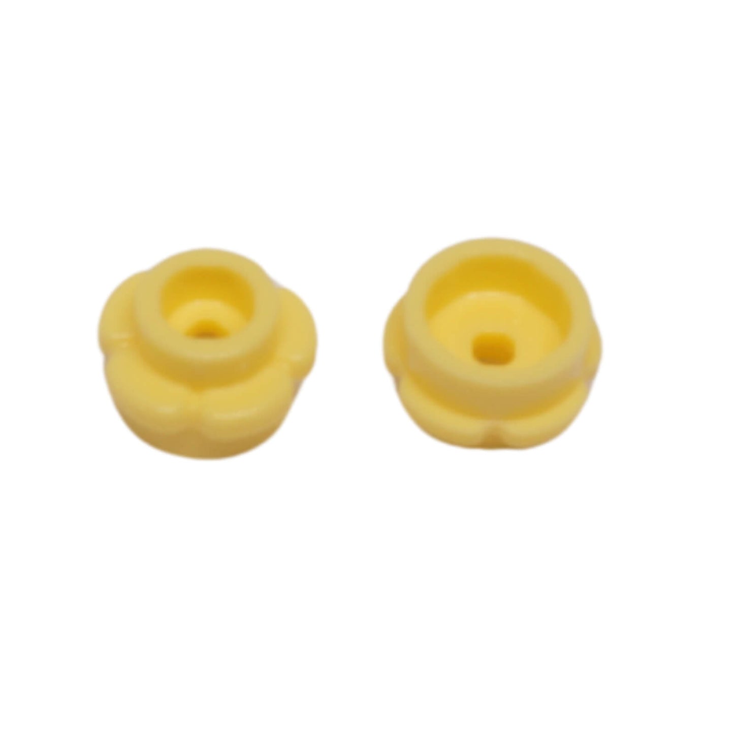 LEGO round 1x1 flower plate part 24866 5 petals bright light yellow