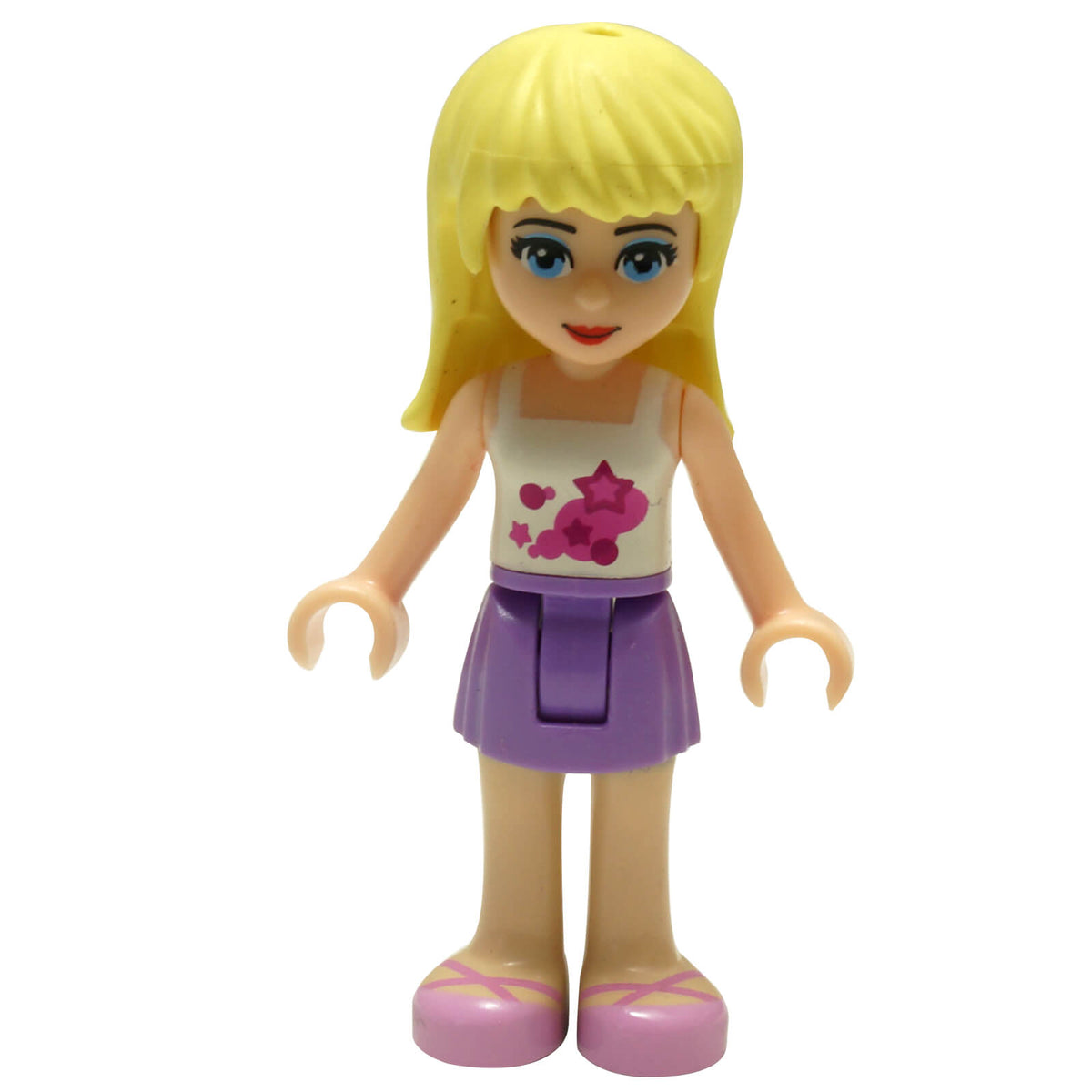 LEGO Friends Stephanie frnd0002 with white top and medium lavender skirt