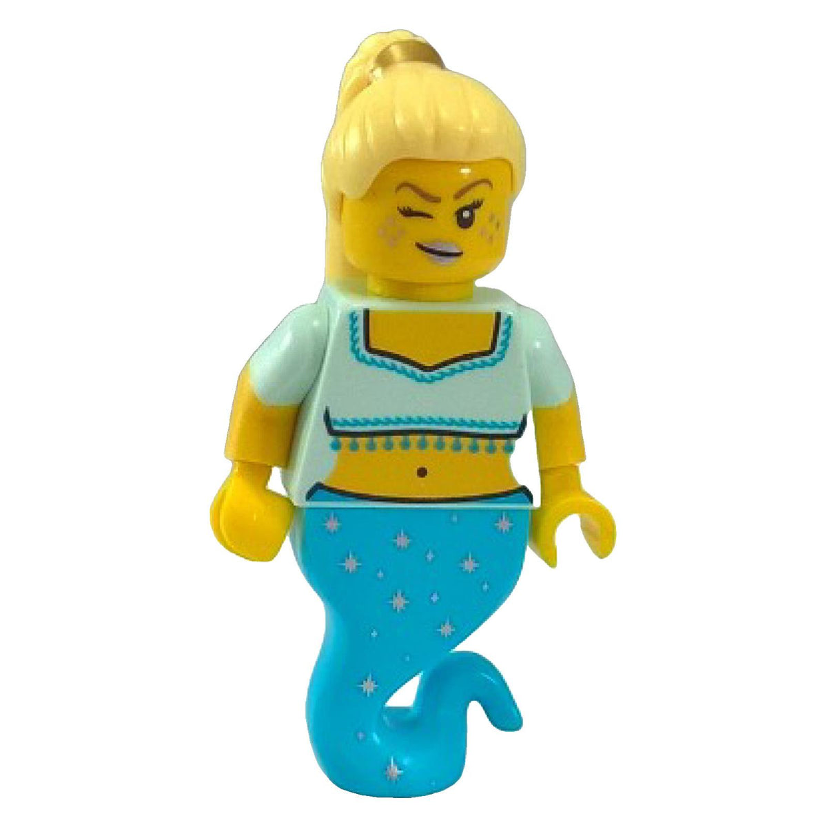 LEGO® Genie Girl Series 12 col193 minifigure with turquoise genie tail and blonde ponytail