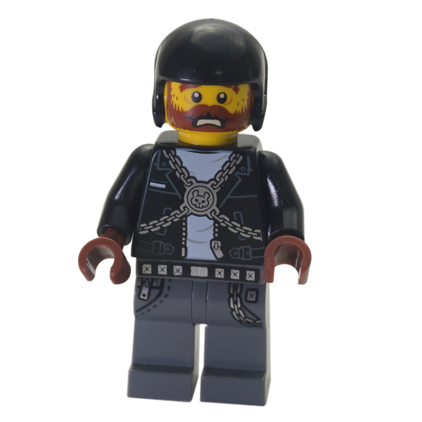 LEGO® Hidden Side Dwayne minifigure hs025 with black helmet, beard print and printed stunt outfit