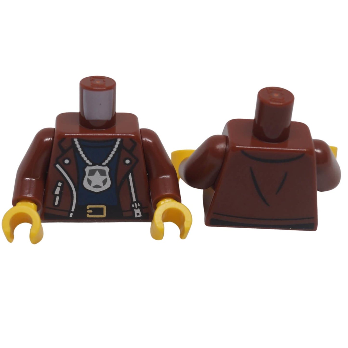 LEGO leather jacket torso with police badge necklace pattern 973pb6548c01