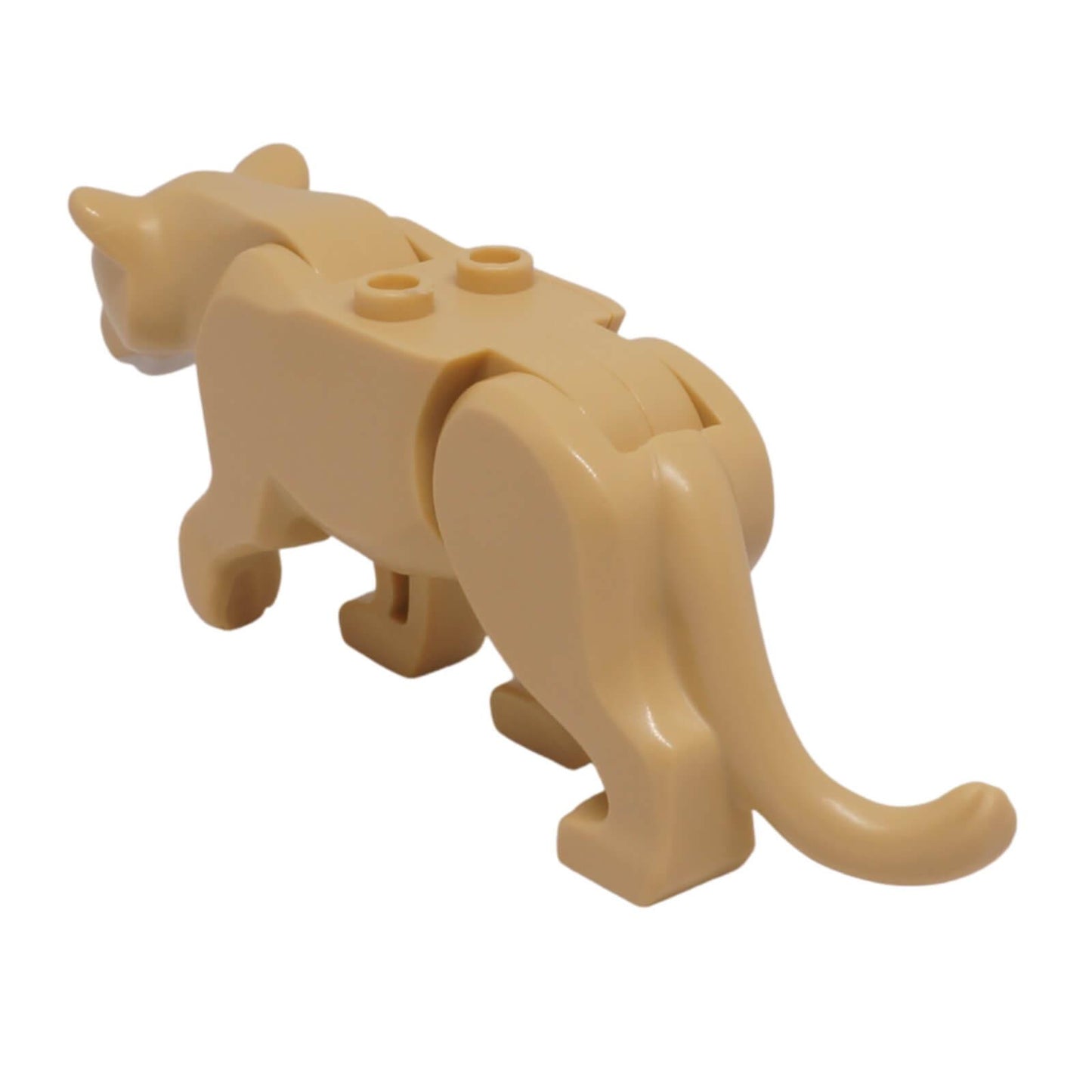 LEGO Lioness animal figure with white muzzle and bright light orange eyes bb0787c01pb05 rear profile