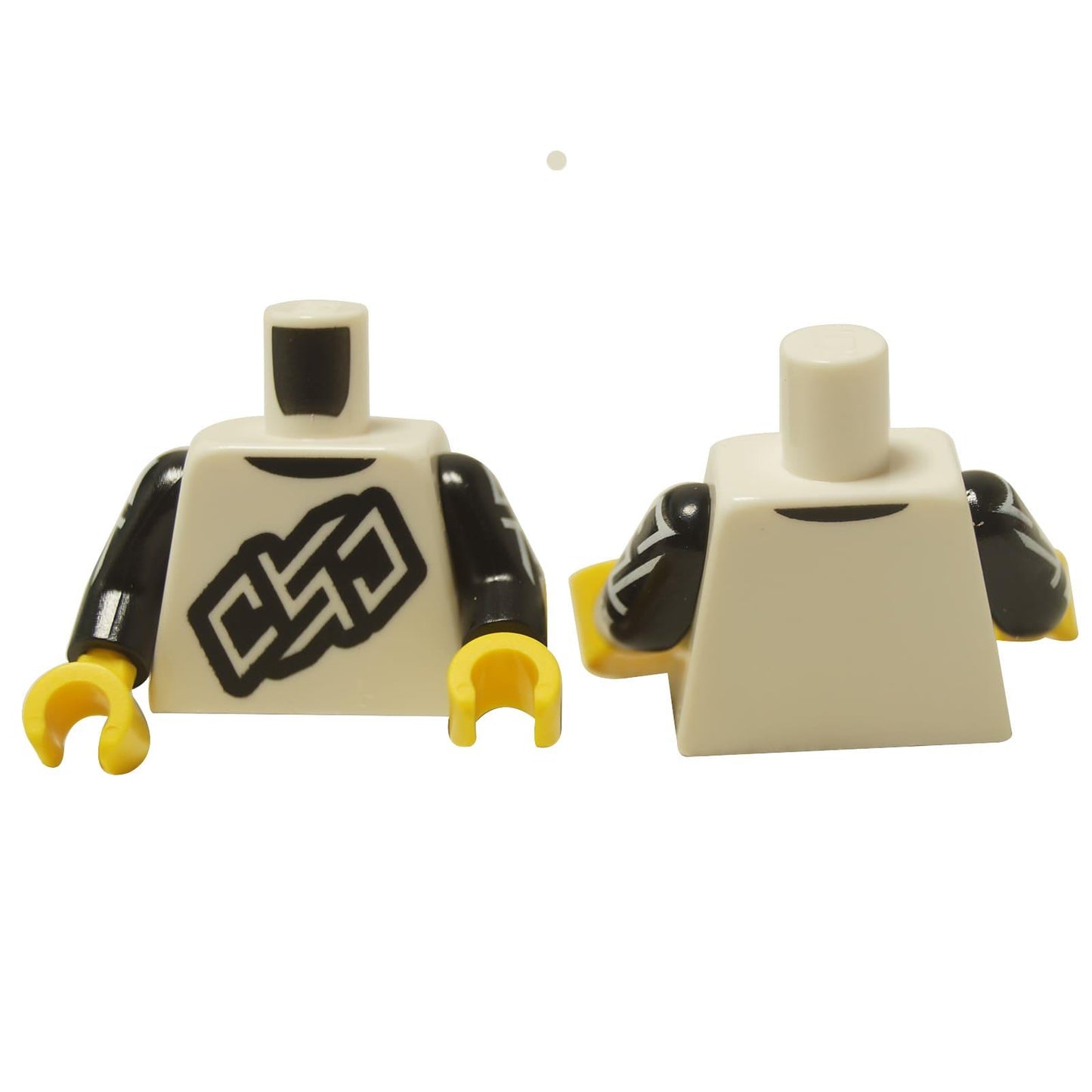 LEGO® Torso (973pb5924c01) for the Longboarder minifigure, showing the white shirt with 'OSO' logo and black printed arms.
