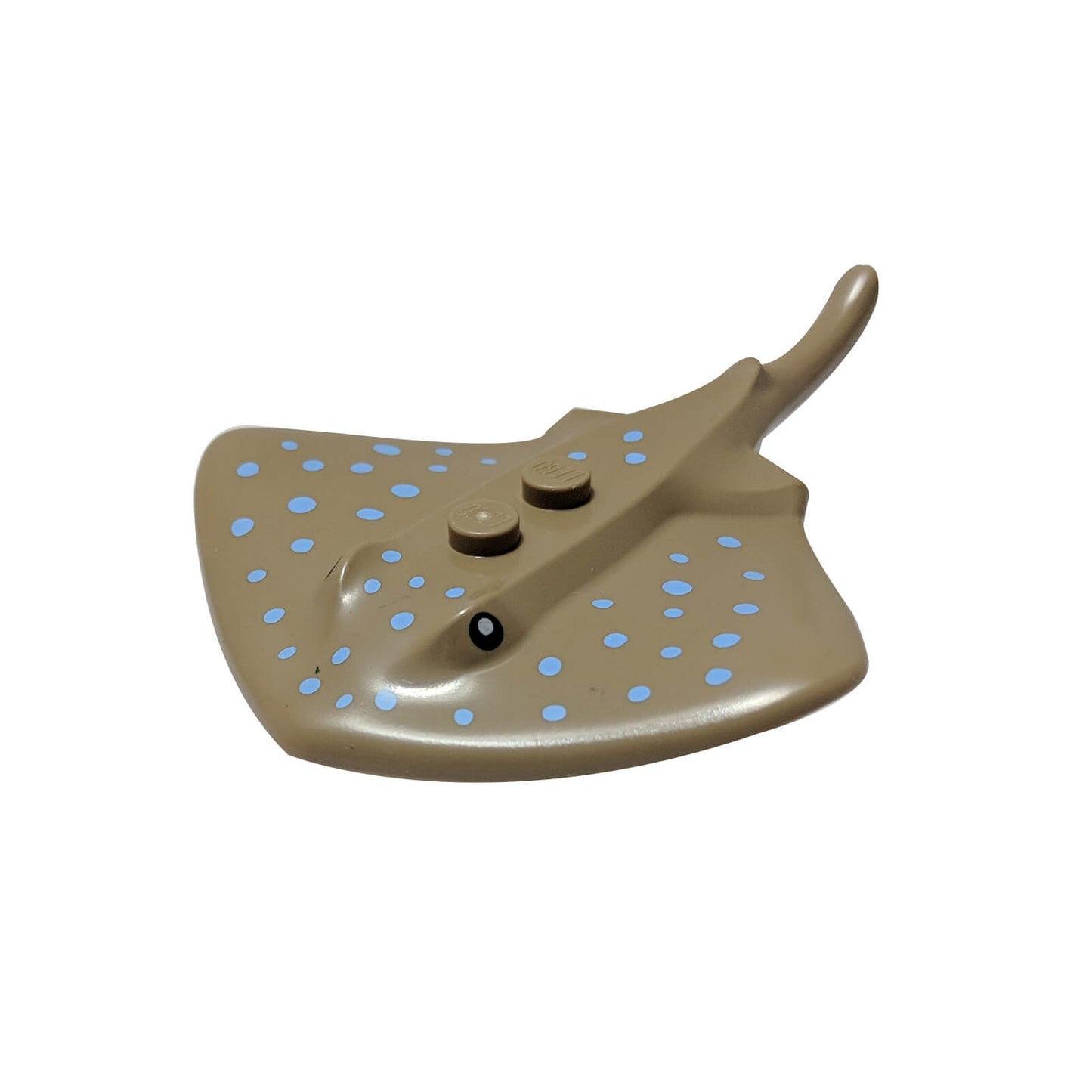LEGO dark tan manta ray stingray medium blue dots 67337pb01