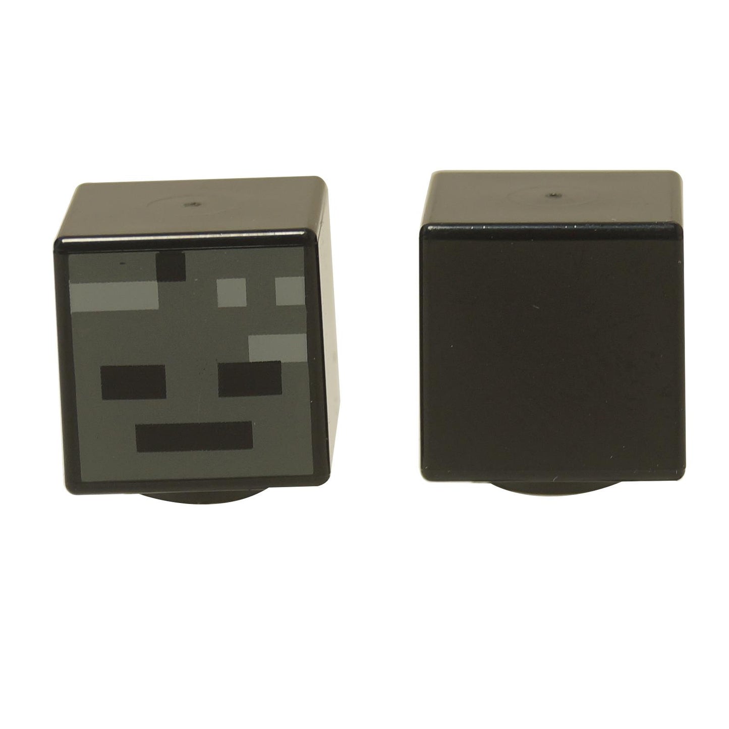 LEGO® Minecraft Wither Skeleton Head (19729pb010), a black cube head with the pixelated Wither Skeleton face pattern.