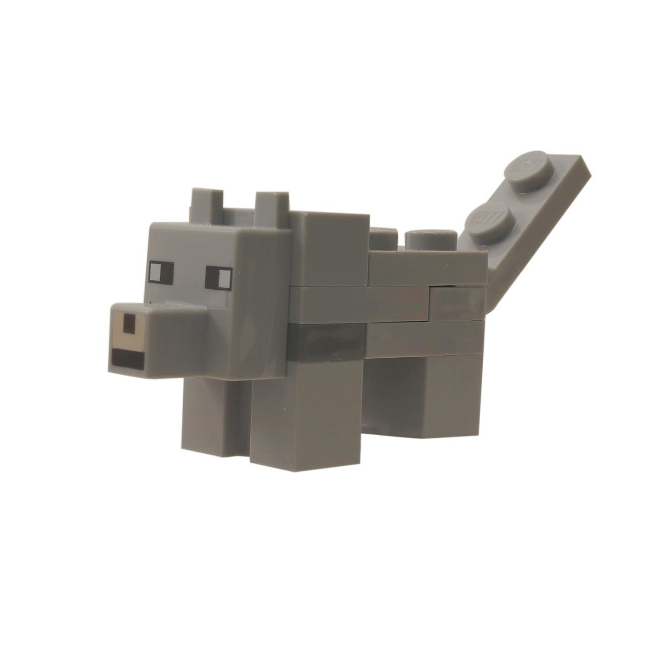 LEGO Minecraft wolf light bluish gray small brick built animal figure minewolf05