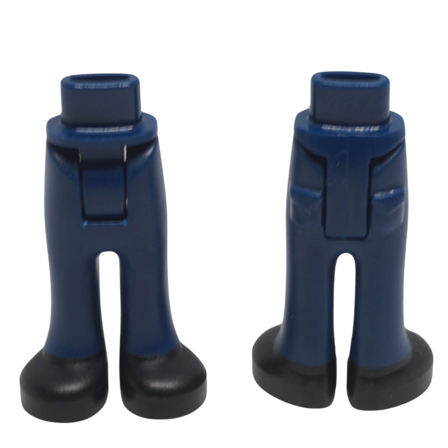 LEGO® Friends Mini-doll hips and dark blue trousers (Part 92253c00pb46) showing the printed back pockets and black shoes detail.
