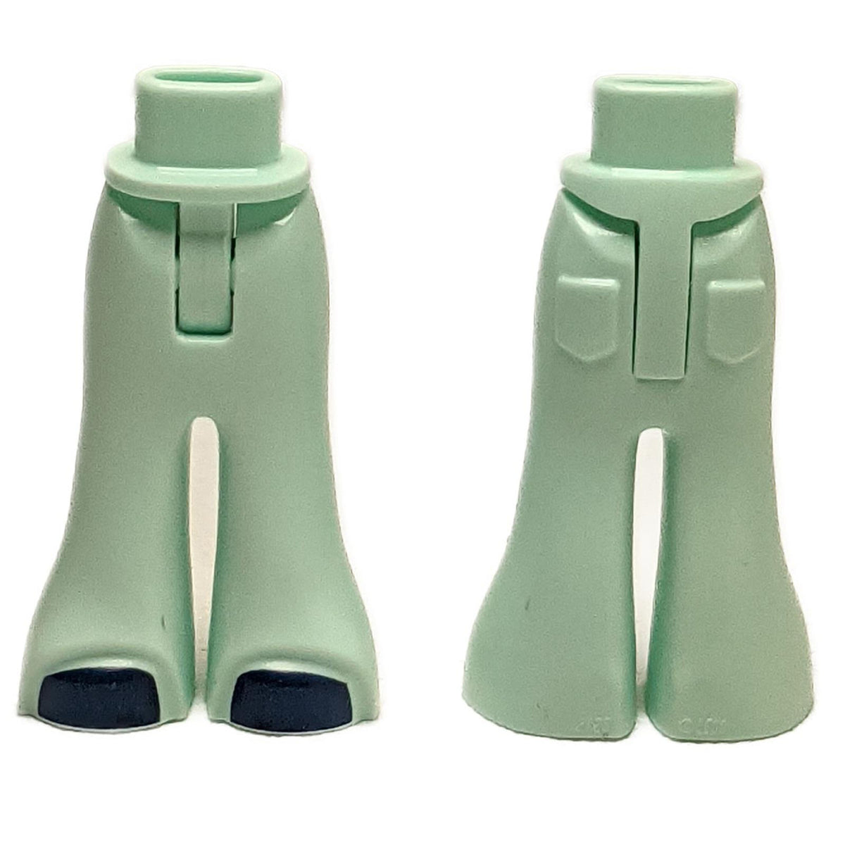Light aqua bell-bottom mini doll legs 2125c00pb001 with dark blue shoes