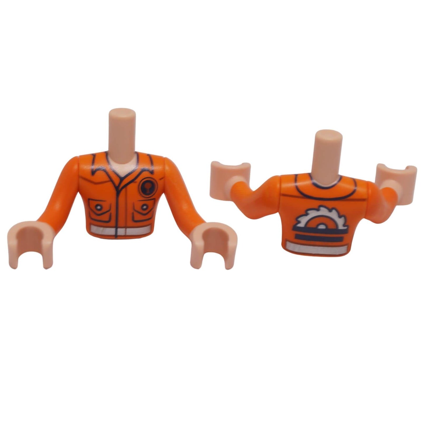 LEGO mini doll torso construction vest print pockets reflective stripe saw blade