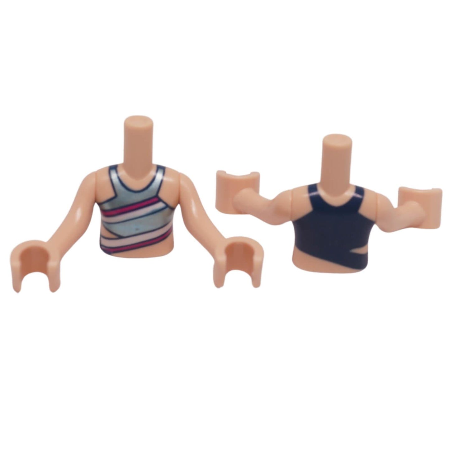 LEGO mini doll torso swimsuit top printed diagonal stripes design