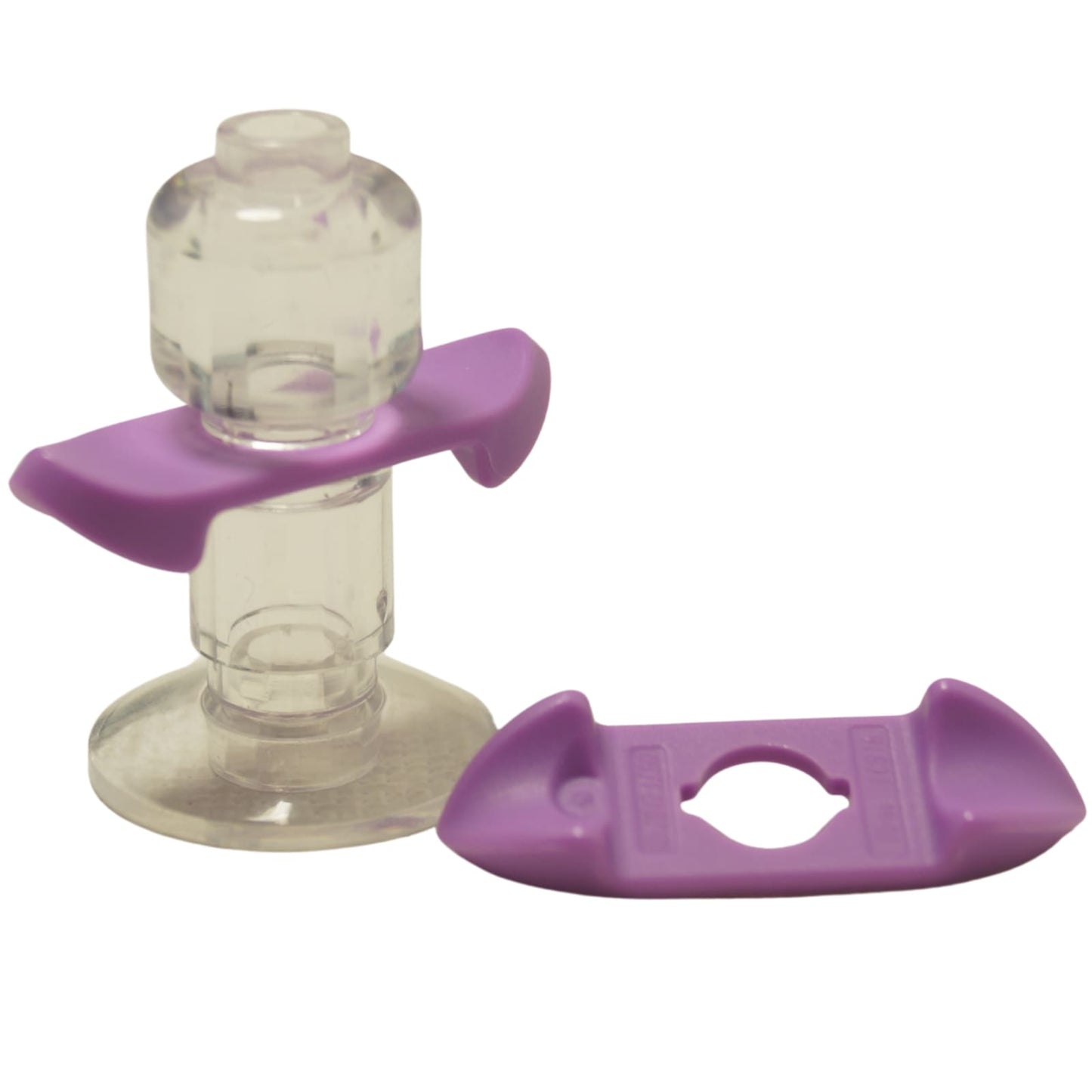 LEGO® minifigure armor shoulder pads with pointed ends in medium lavender, angular protective gear accessory.