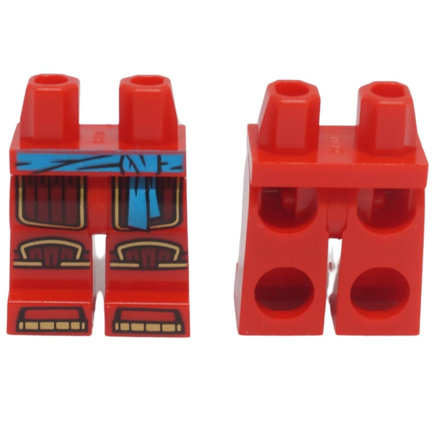 LEGO® minifigure legs 970c00pb1867 with printed armour design and Dark Azure sash