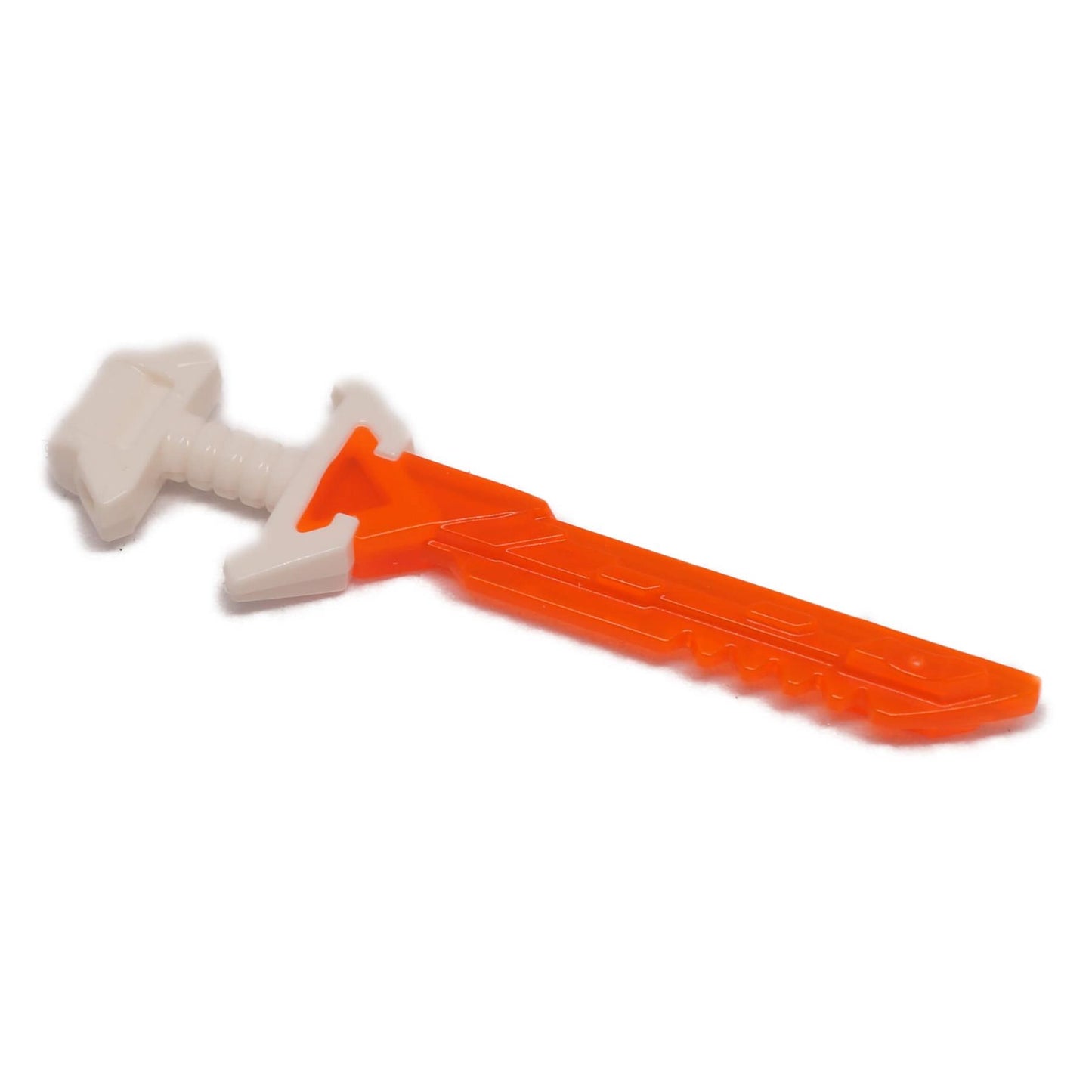 LEGO® Minifigure Sword with serrated blade and molded hilt 65272pb01 trans-neon orange