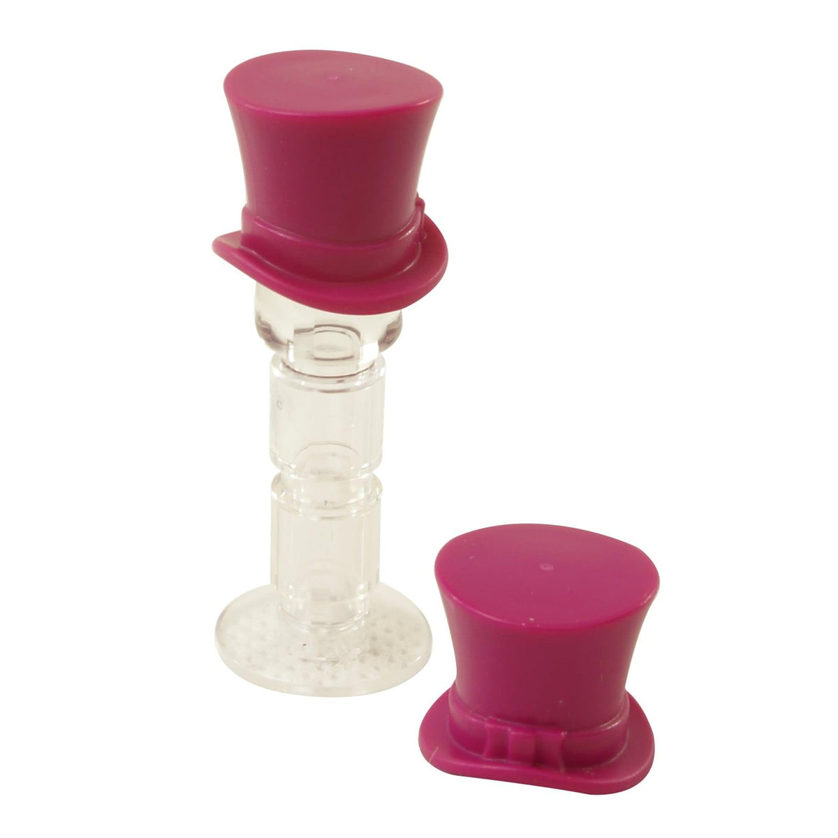 LEGO® Cylinder na minifigurkę ze wstążką, klasyczny, wysoki, cylindryczny kształt dla minifigurek formalnych lub charakterystycznych, kolor ciemnoróżowy