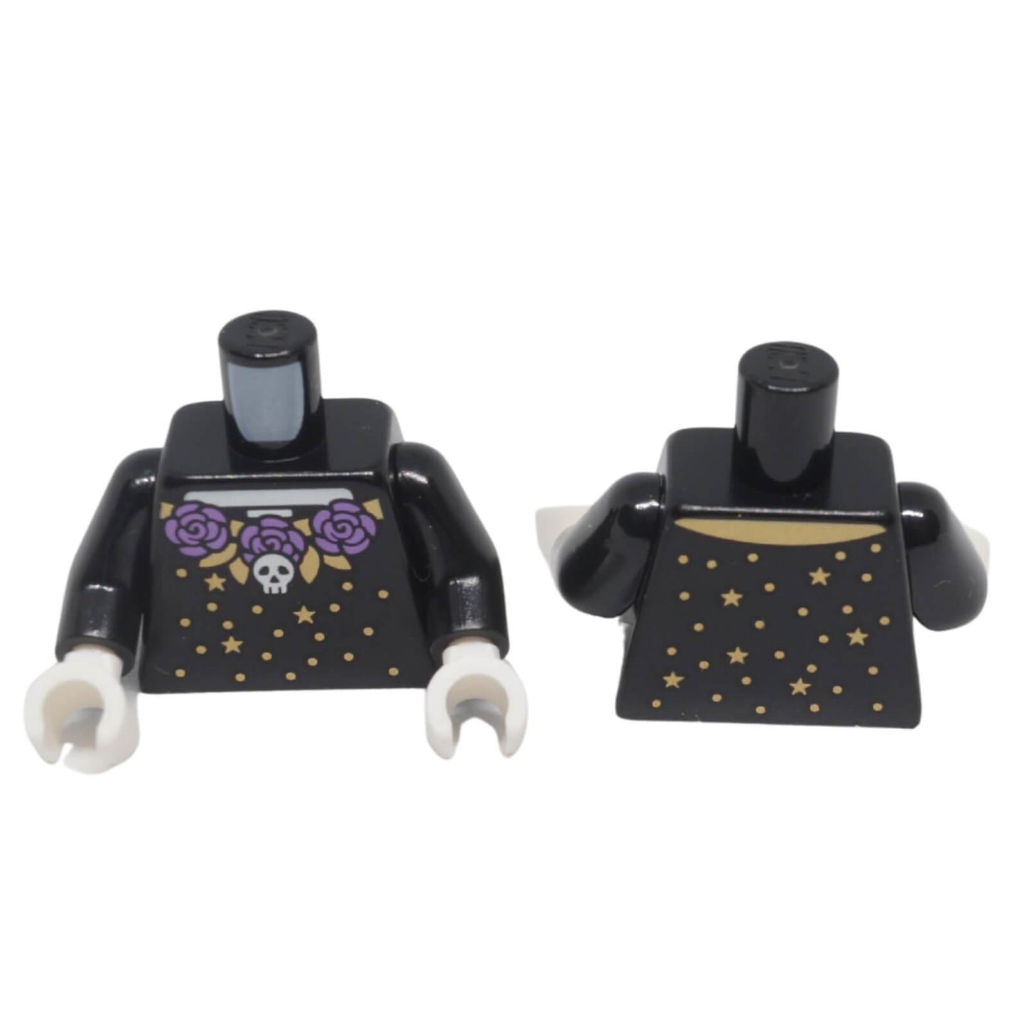 LEGO® minifigure torso 973pb6376c01 with skull, purple flowers and gold star print