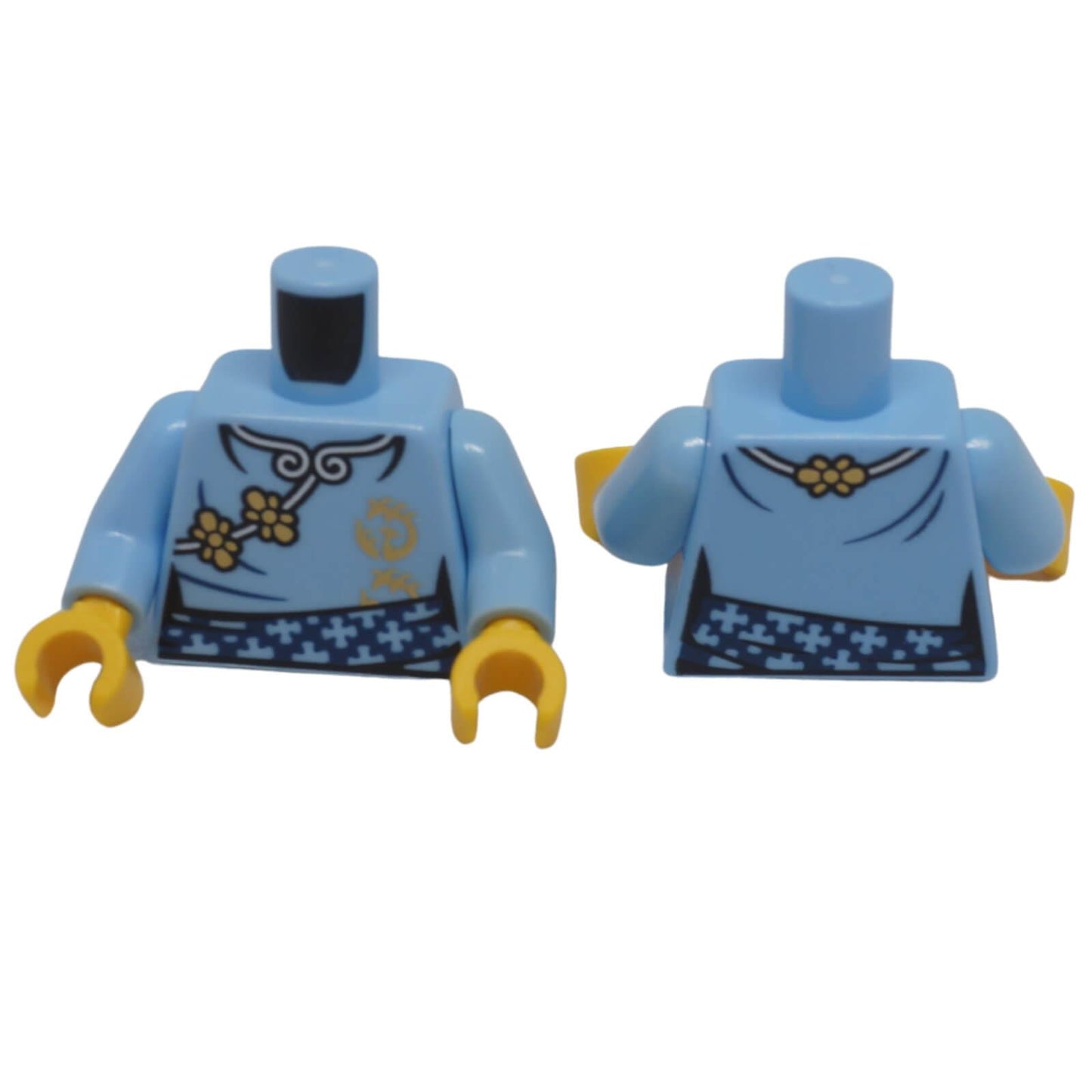 LEGO® minifigure torso 973pb6481c01 with floral tunic print and patterned waistband